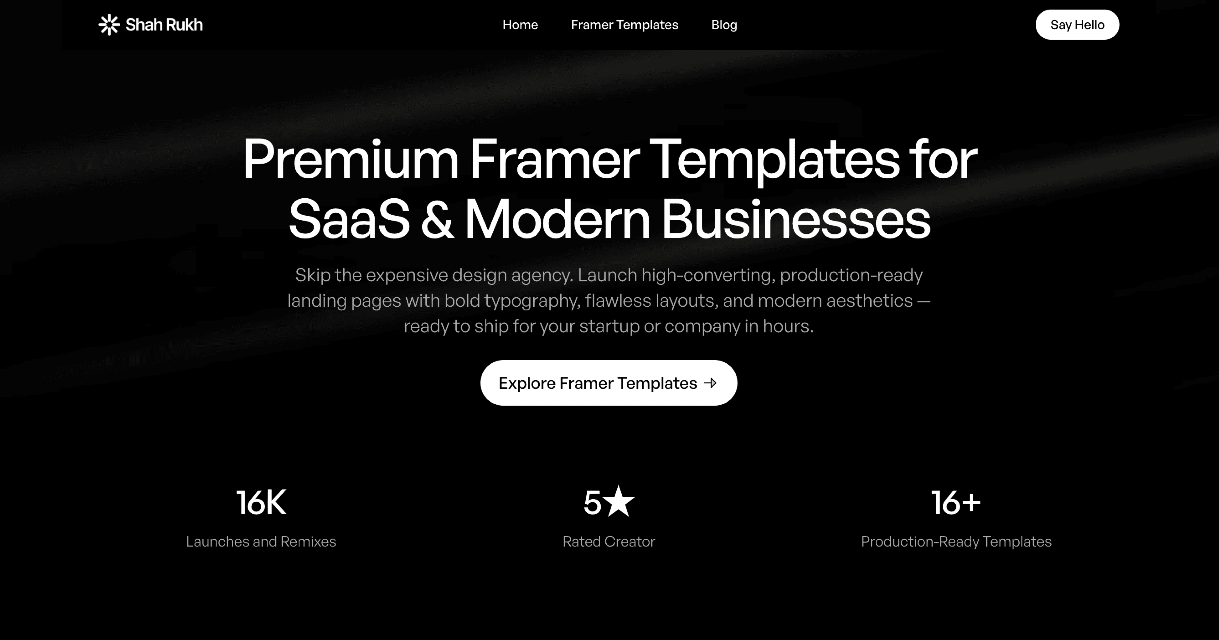 Framer Templates for SaaS & Businesses | Shah Rukh Qureshi