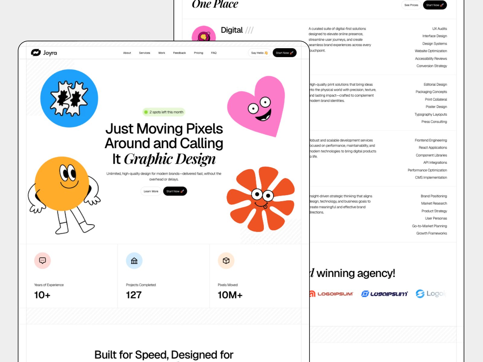 Joyra: Free Portfolio Website Template by Mikołaj Galeziowski