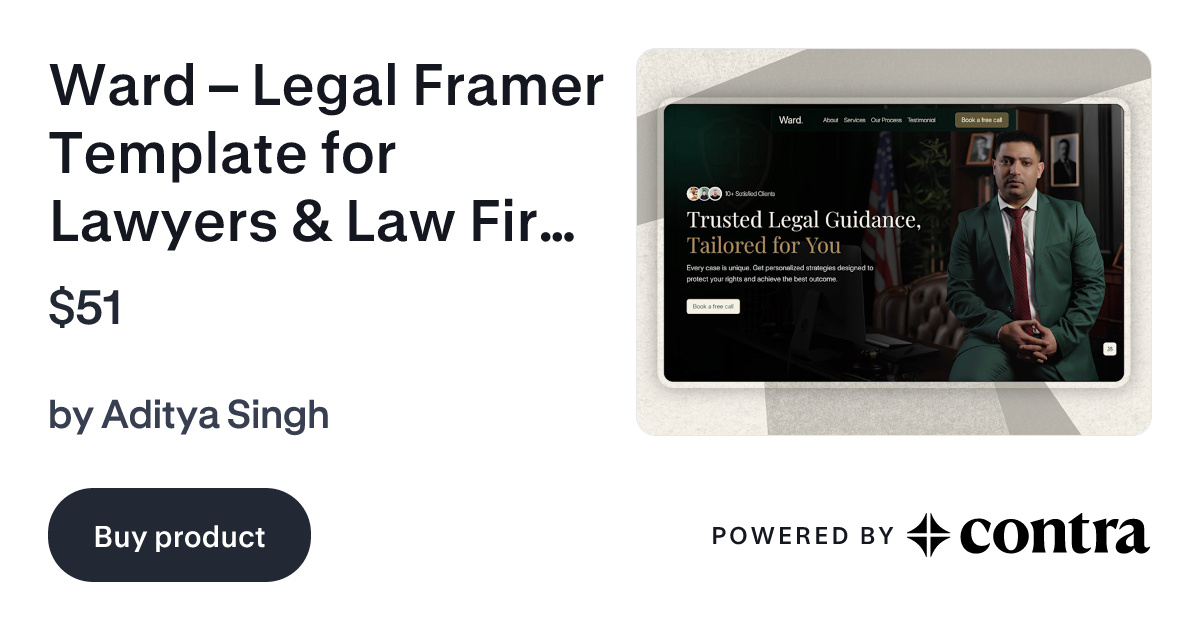 Ward – Legal Framer Template for Lawyers & Law Firms by Aditya Singh