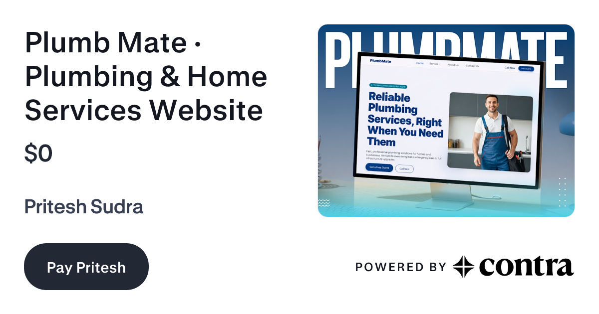 Plumb Mate · Plumbing & Home Services Website by Pritesh Sudra