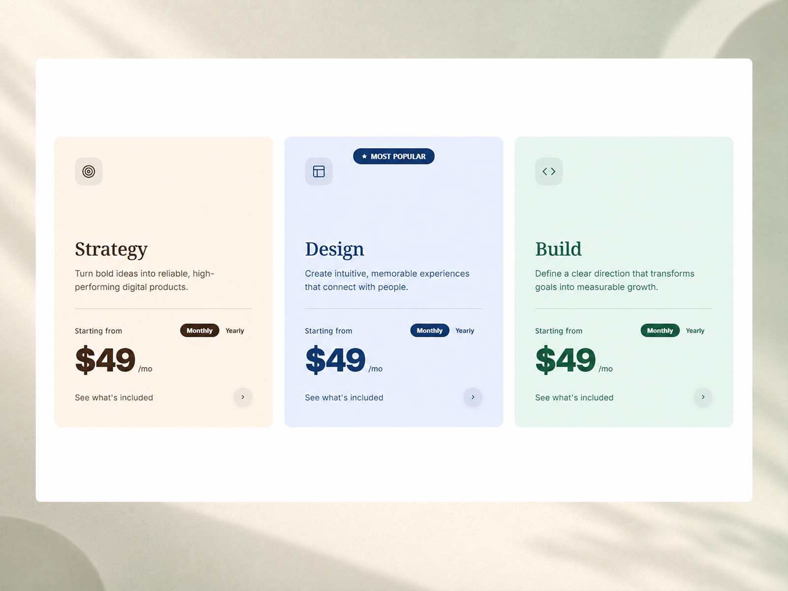 Pricing Service Deck — Free Component for Framer