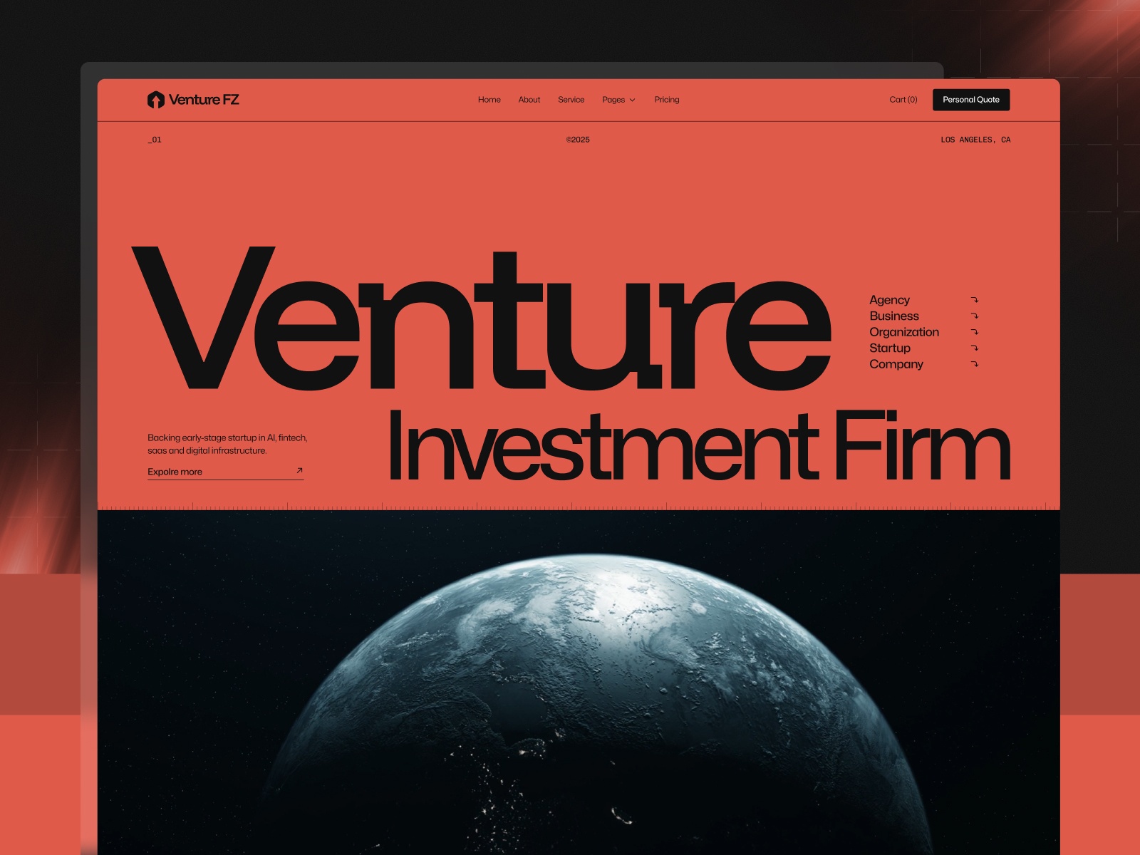 Venturefz: Free Startup Website Template by Flowzai