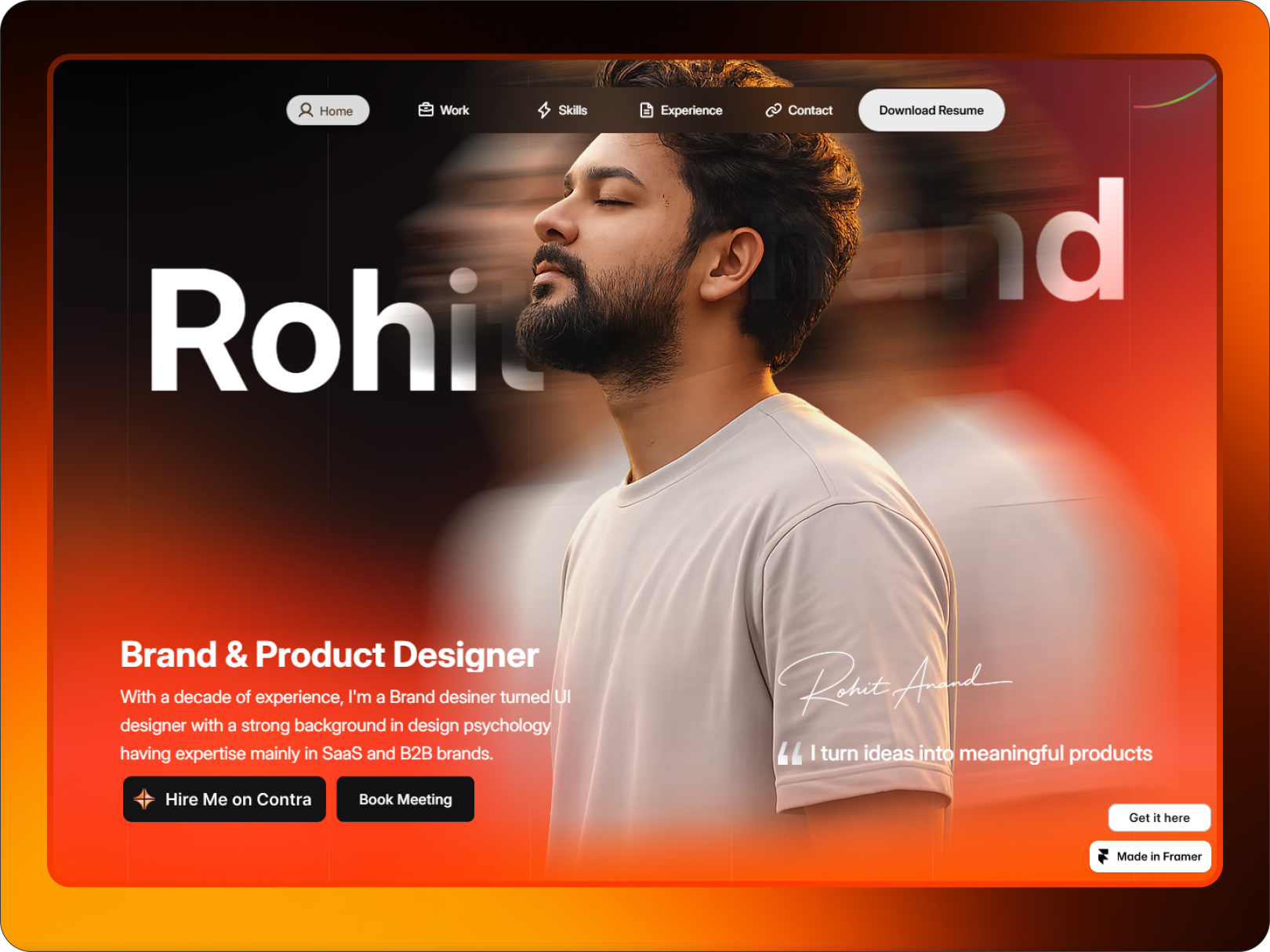 PortfolioNine — Free Website Template for Framer