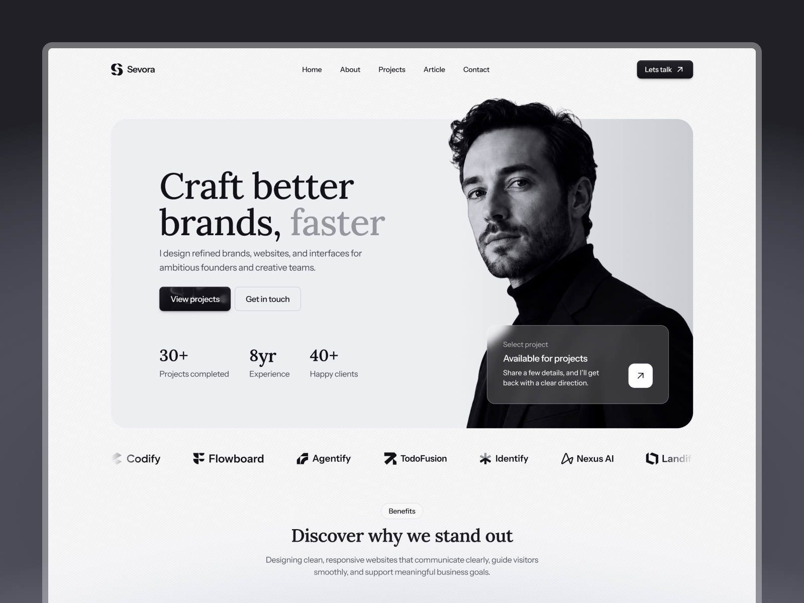 Sevora: Free Portfolio Website Template by Dmytri Ivanov