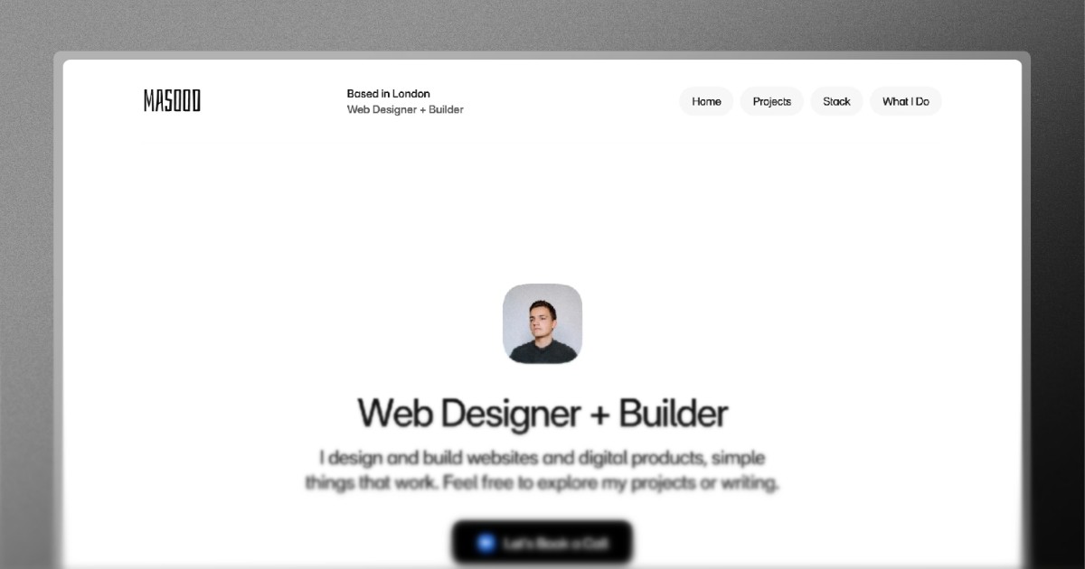 Masood - Framer Portfolio Template