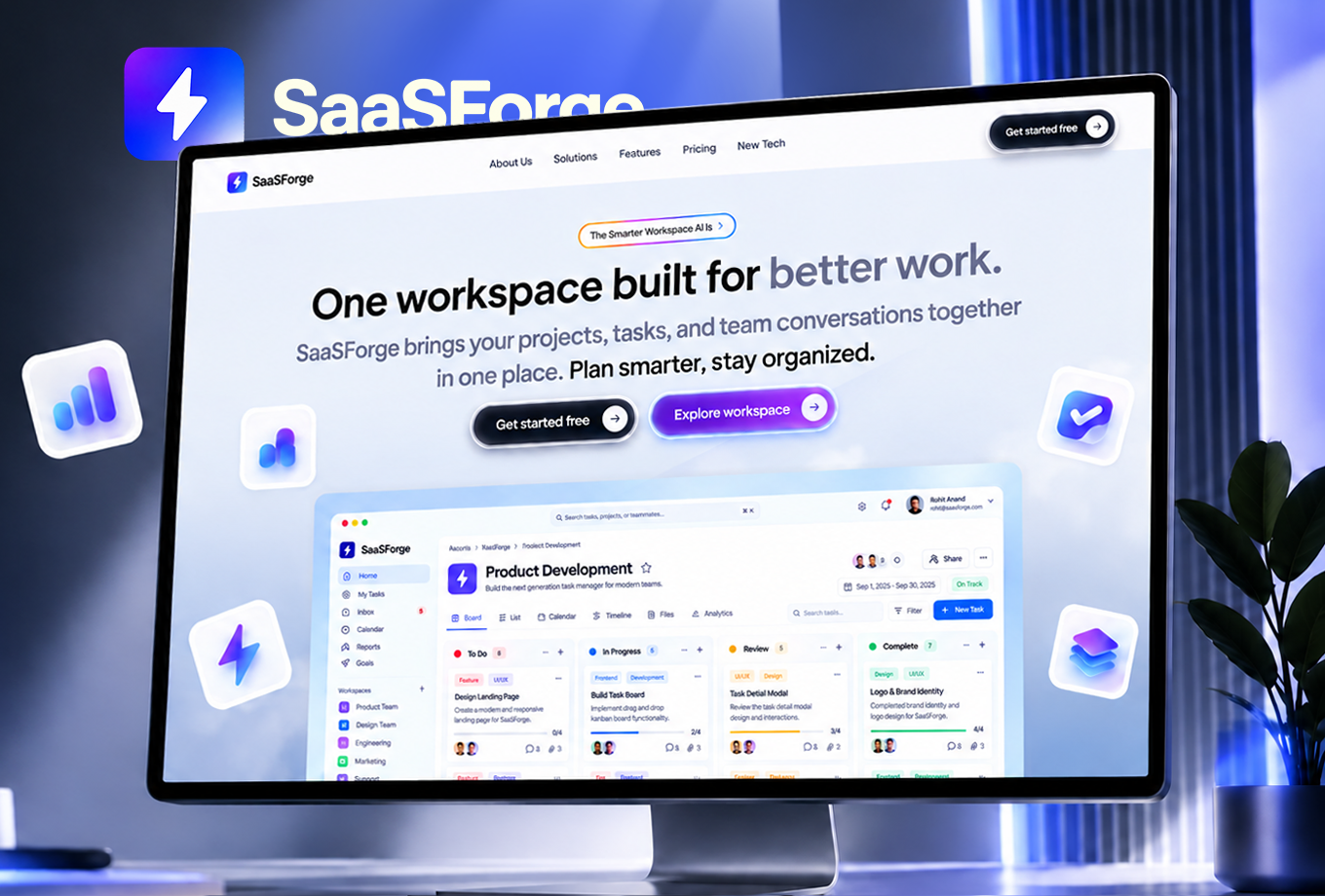 SaaSForge — Free Website Template for Framer