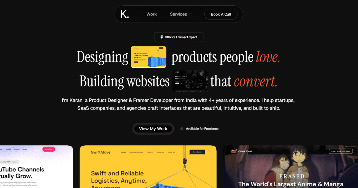 Karan Yadav: UI/UX Designer | Framer Developer