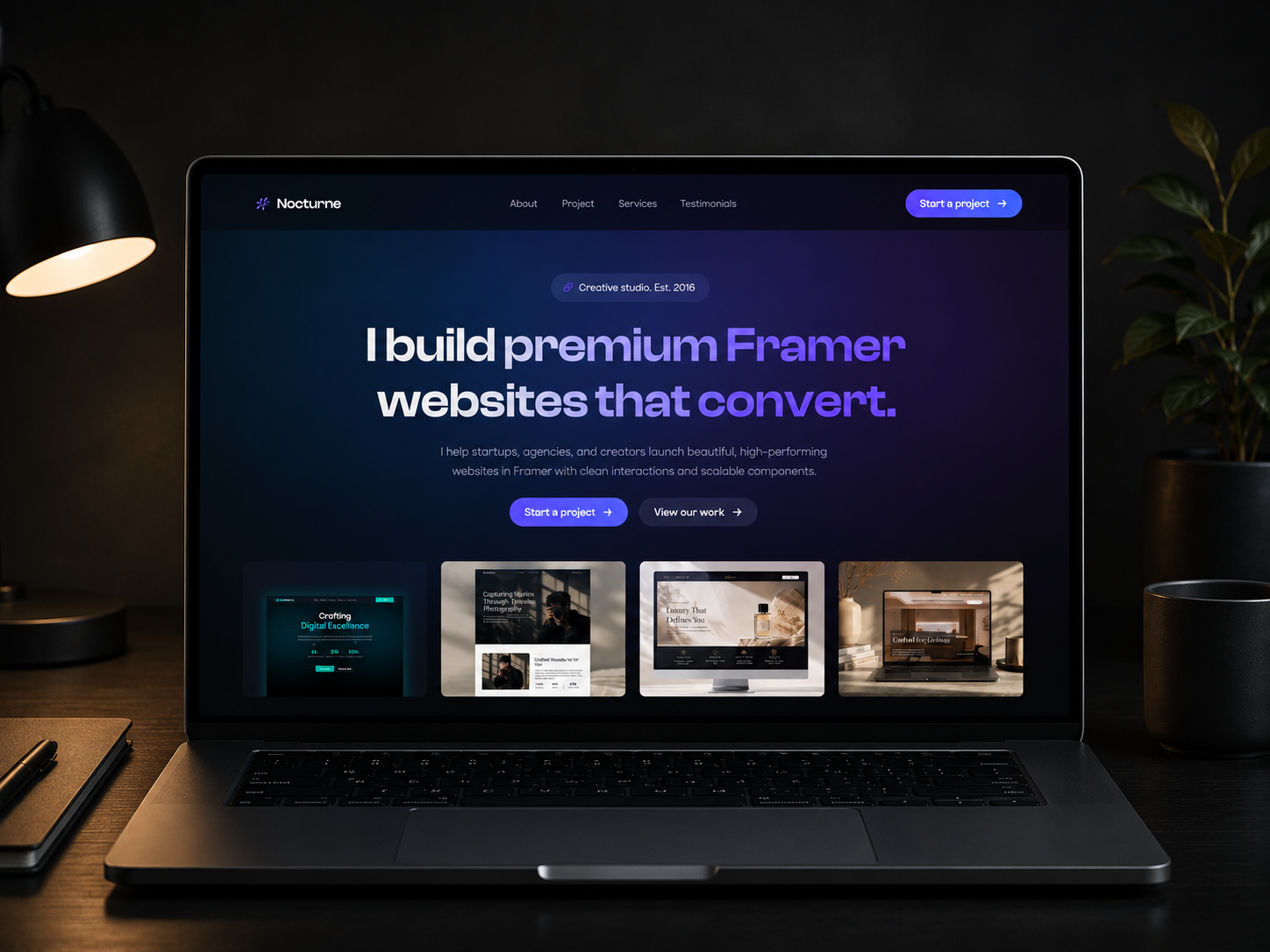 Nocturne Fr: Free Portfolio Website Template by Edi Priatama