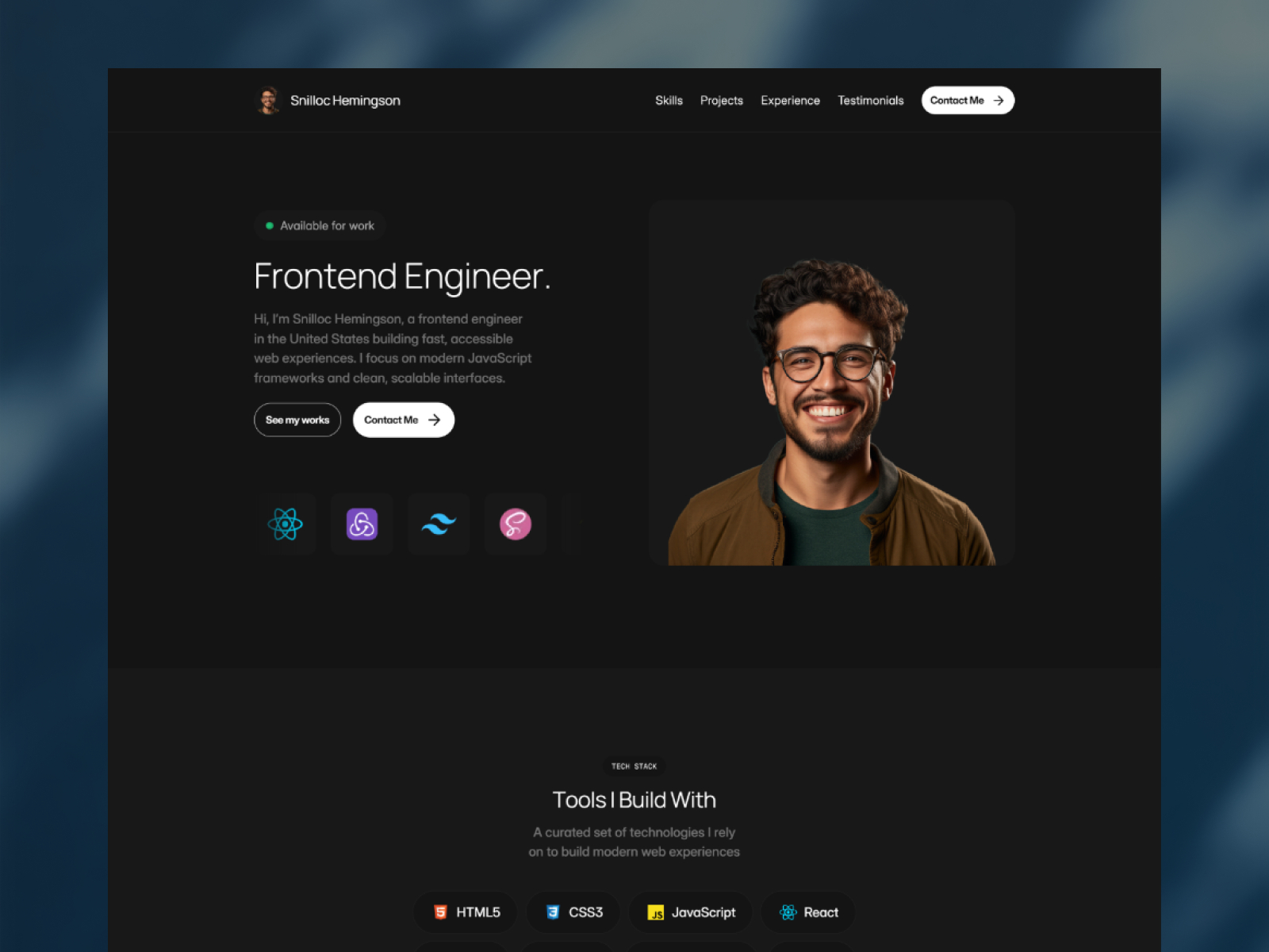 Frontendly: Free Portfolio Website Template by Collins Abrusu