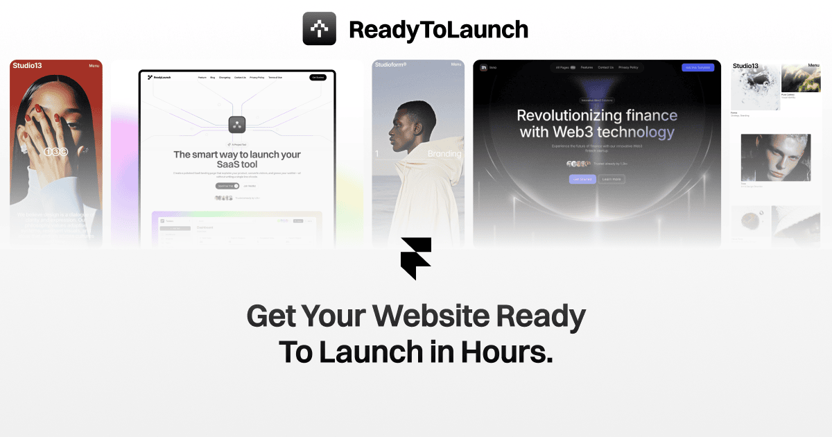 ReadyToLaunch — Premium Framer Templates for Startups, SaaS & Creators