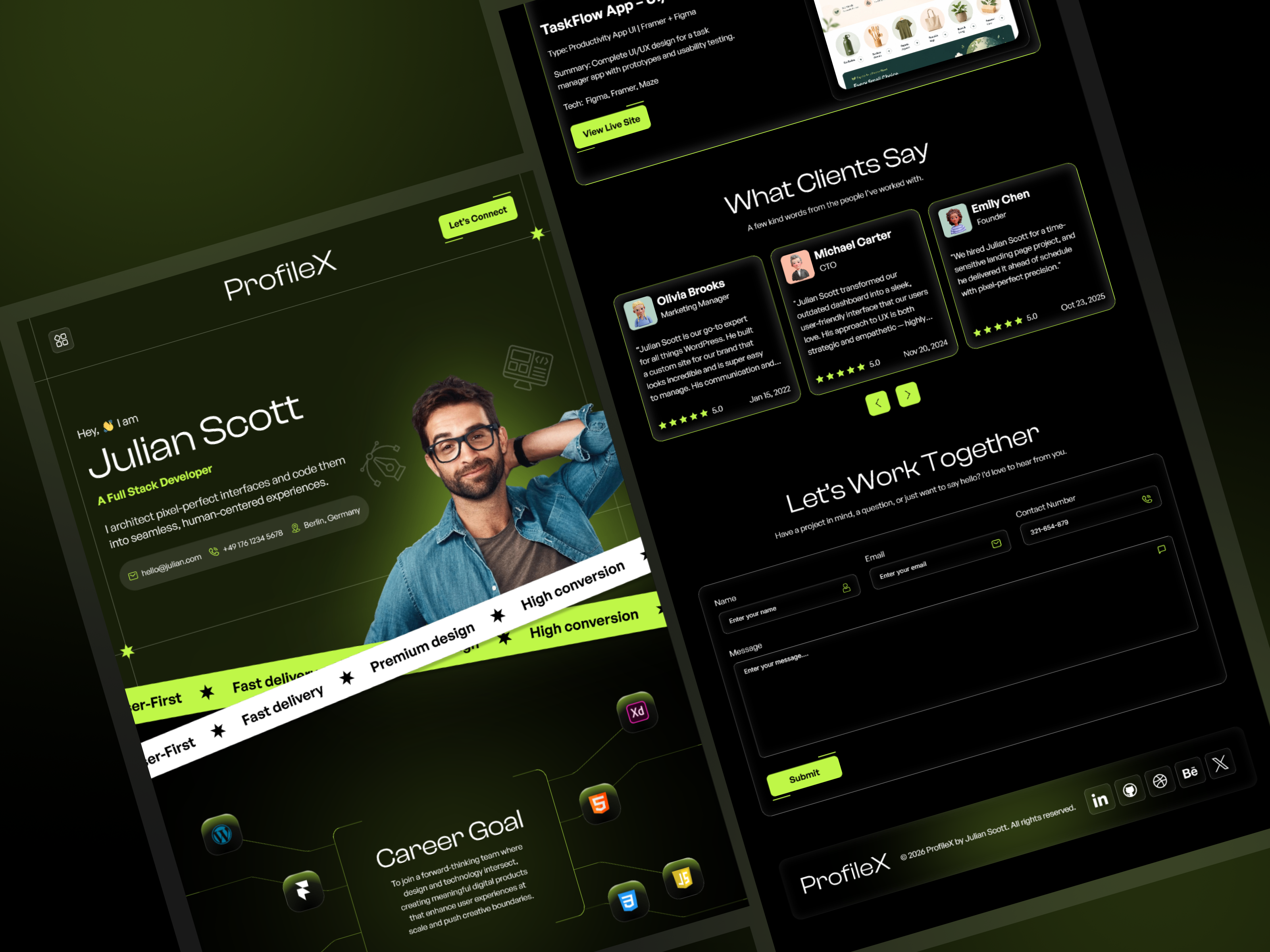 ProfileX โ Free Website Template for Framer