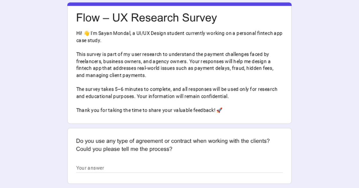 Flow – UX Research Survey