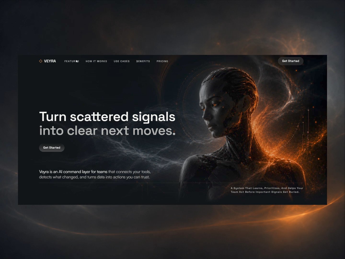 Veyra Signal: Free AI Website Template by Maryam Zumi