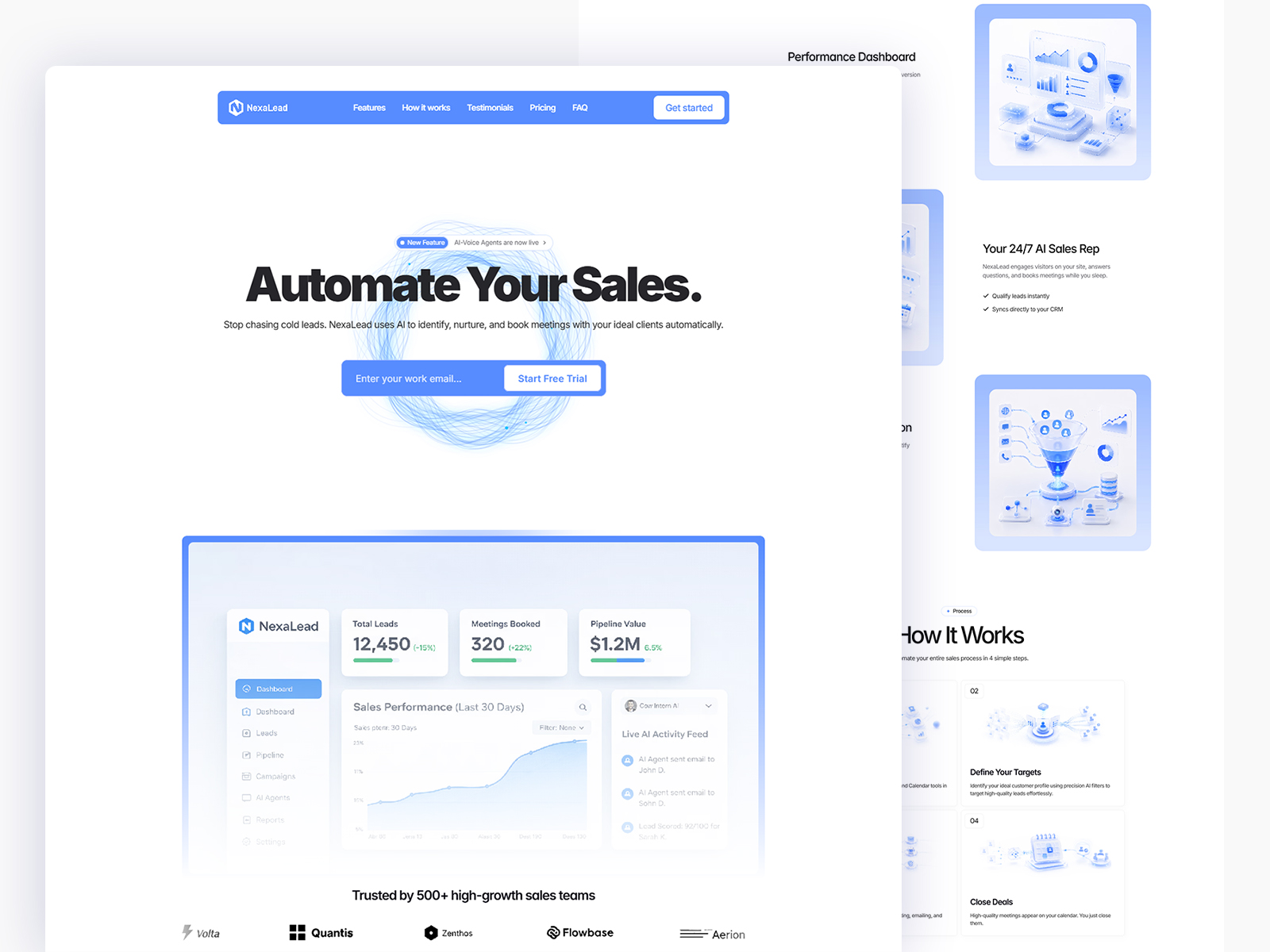 NexaLead: Free AI Website Template by Arena Studio