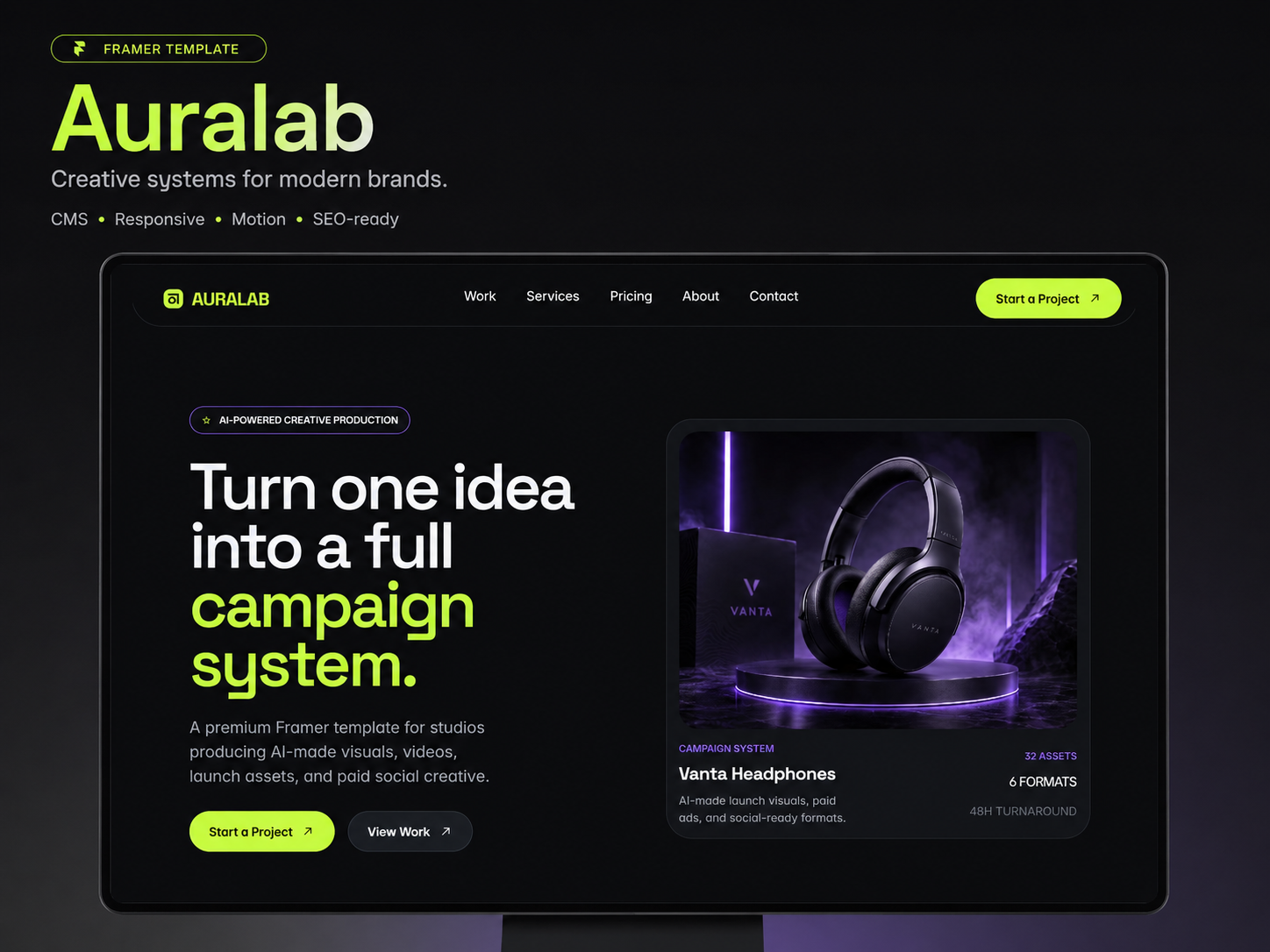 Auralab: Responsive Portfolio Website Template by Samet Utku Akın