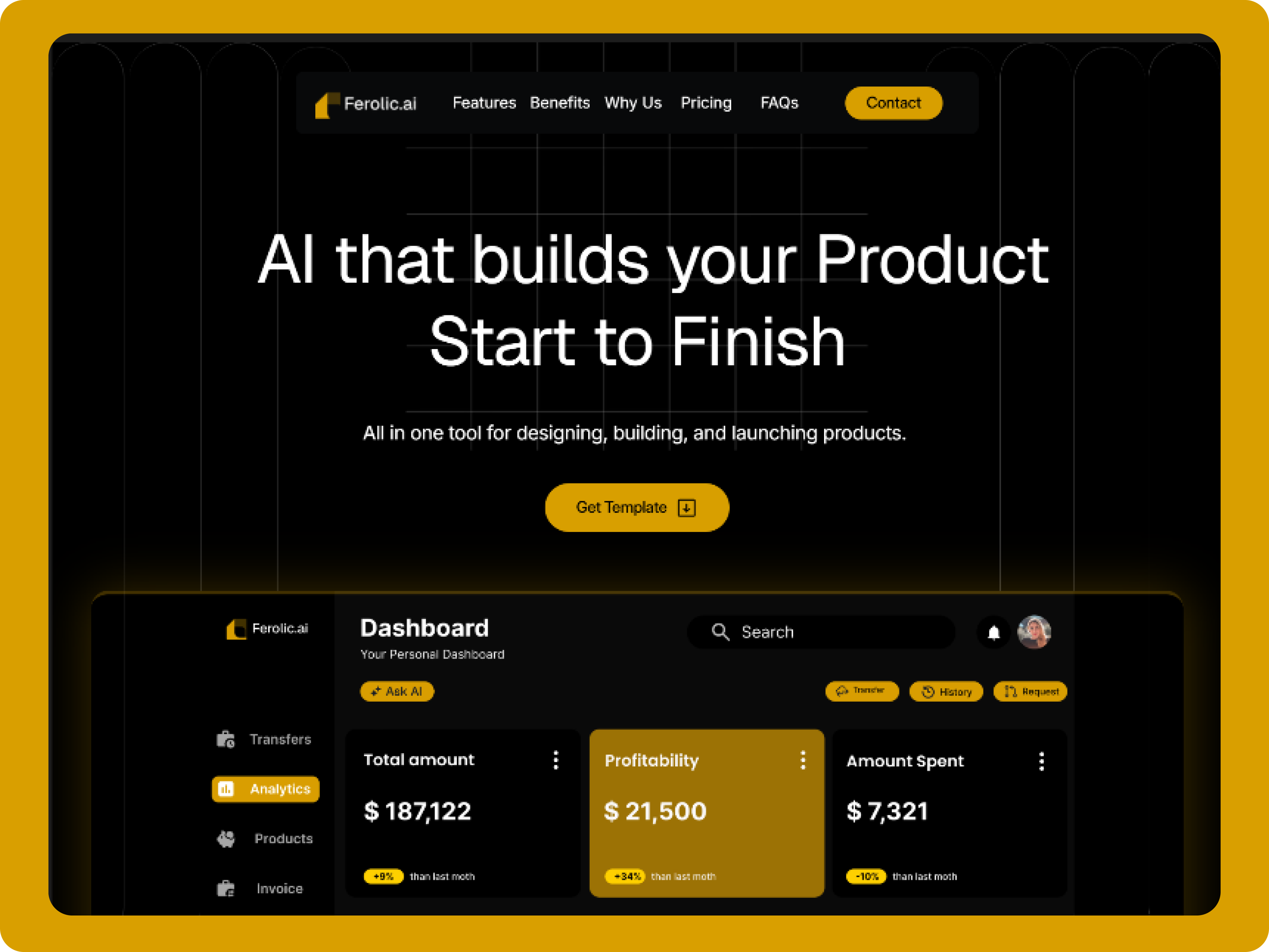 Ferolic: Free AI Website Template by afnan fatima — Framer Marketplace