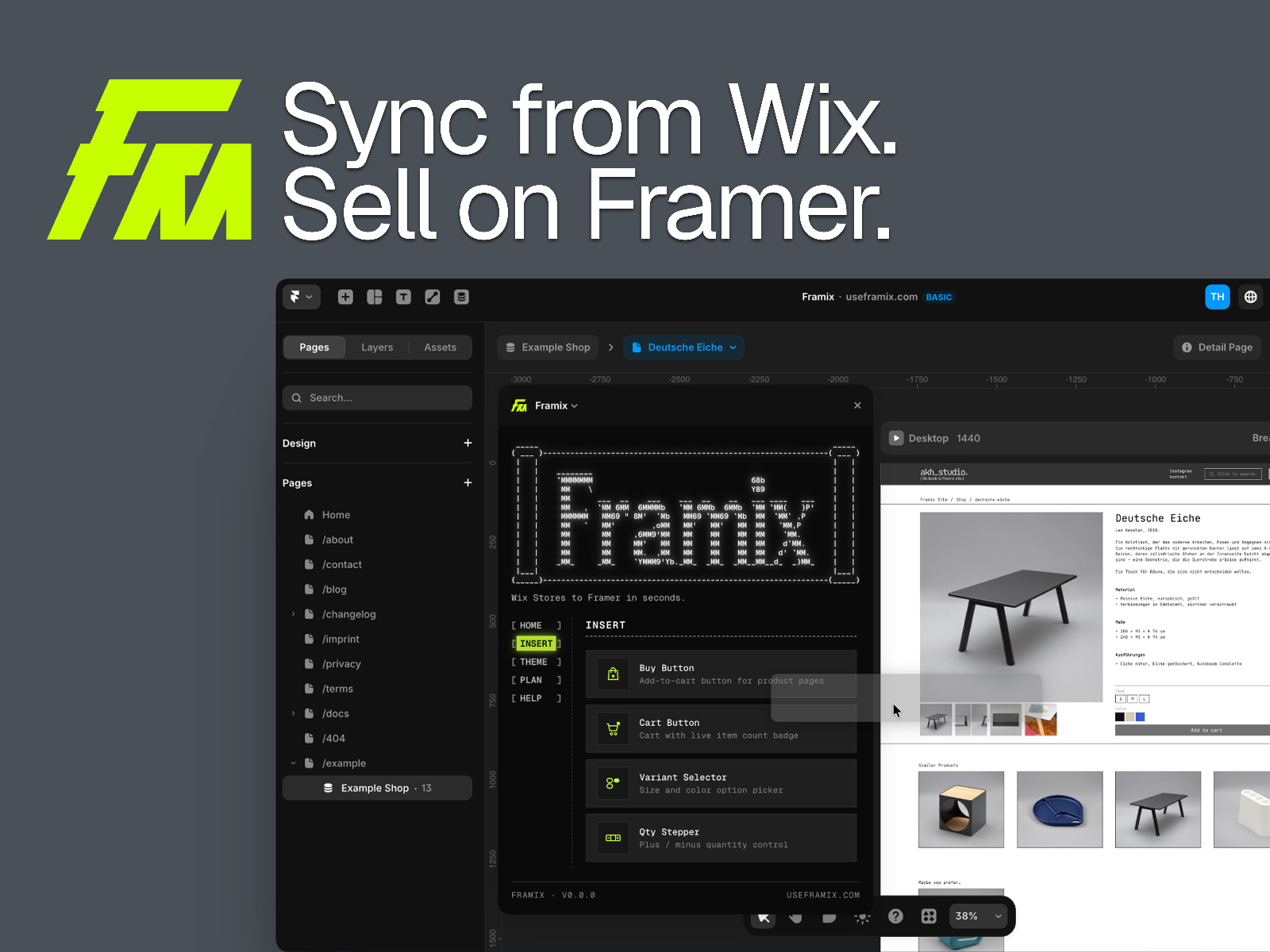 Framix: E-Commerce Plugin by Tim Akihiro Heinrich — Framer Marketplace