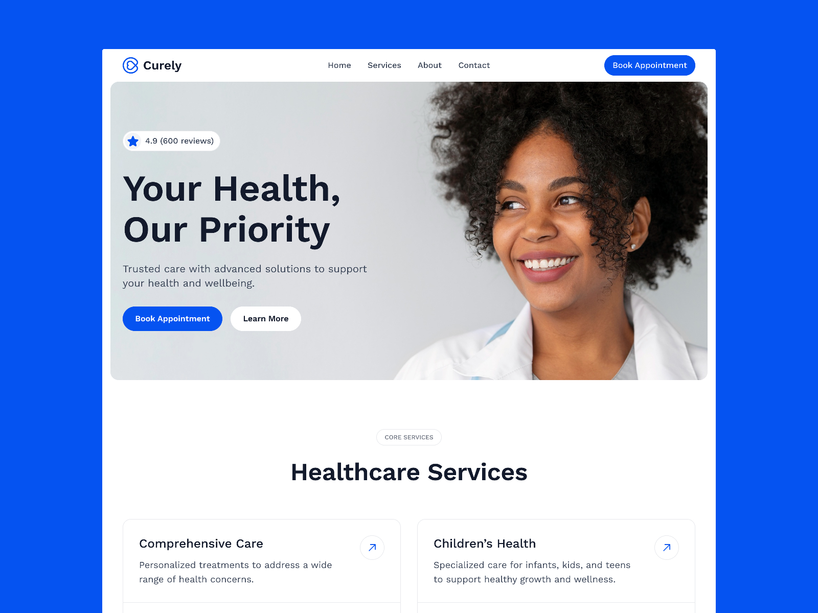 Curely: Responsive Business Website Template by DiverseKit
