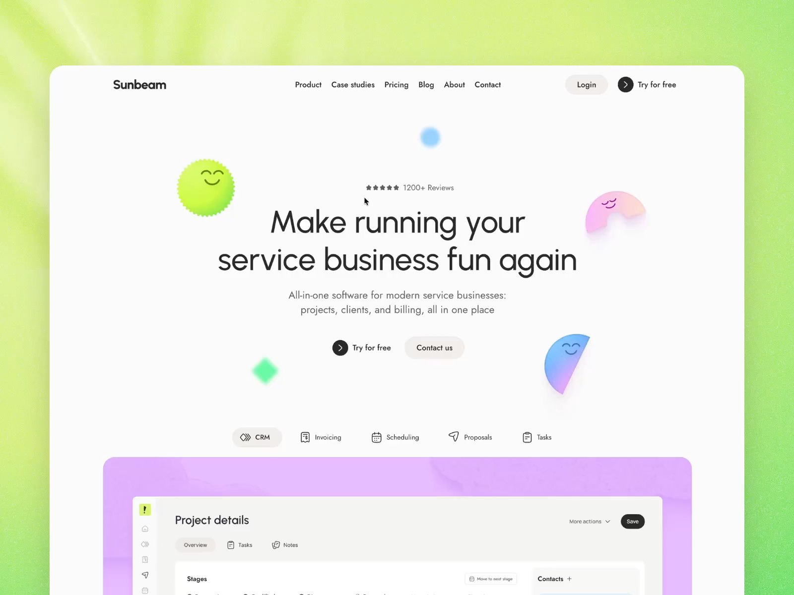 Sunbeam: Responsive SaaS Website Template by Alex Prokhorov