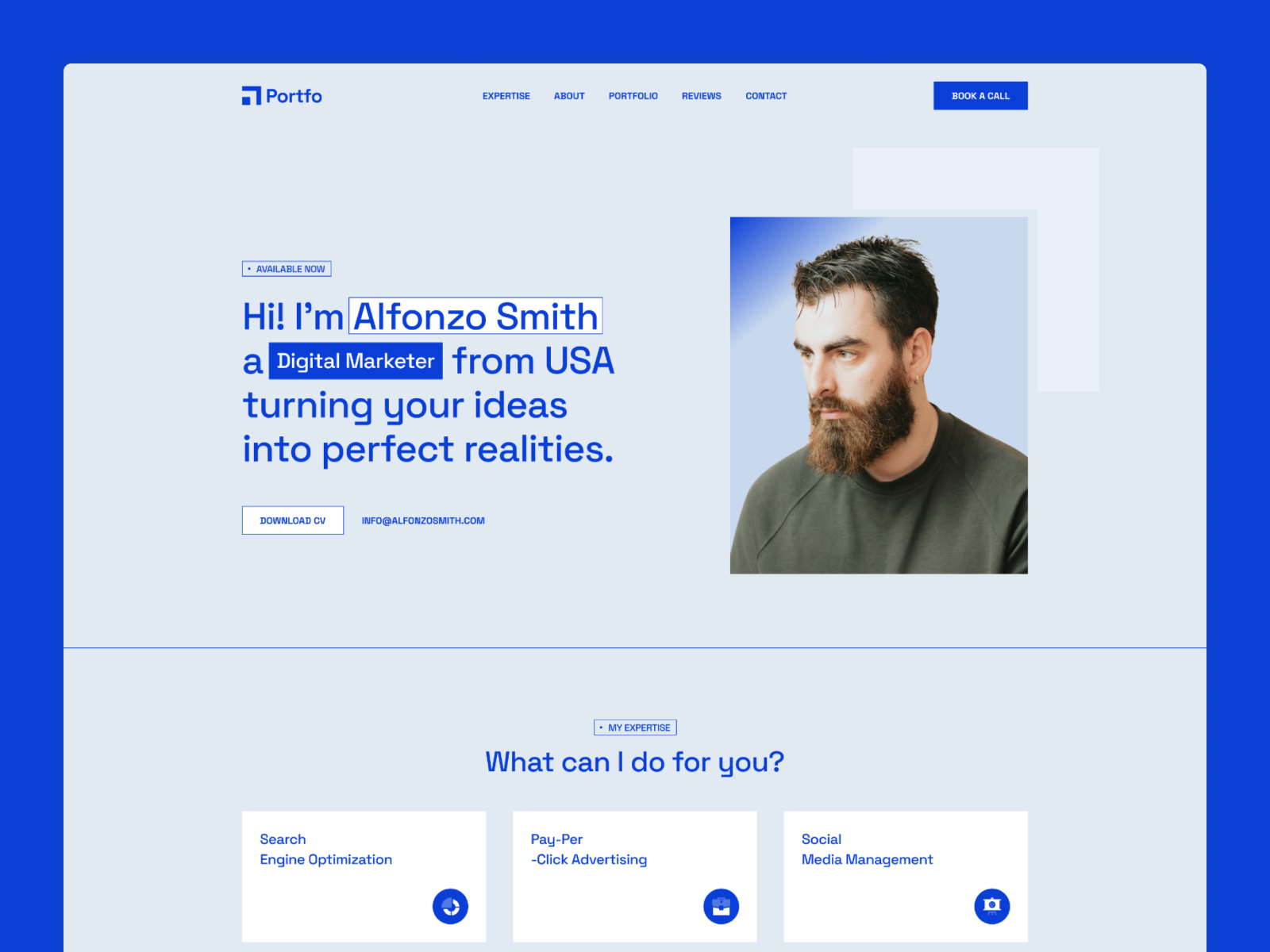 Portfox: Free Portfolio Website Template by Mezario