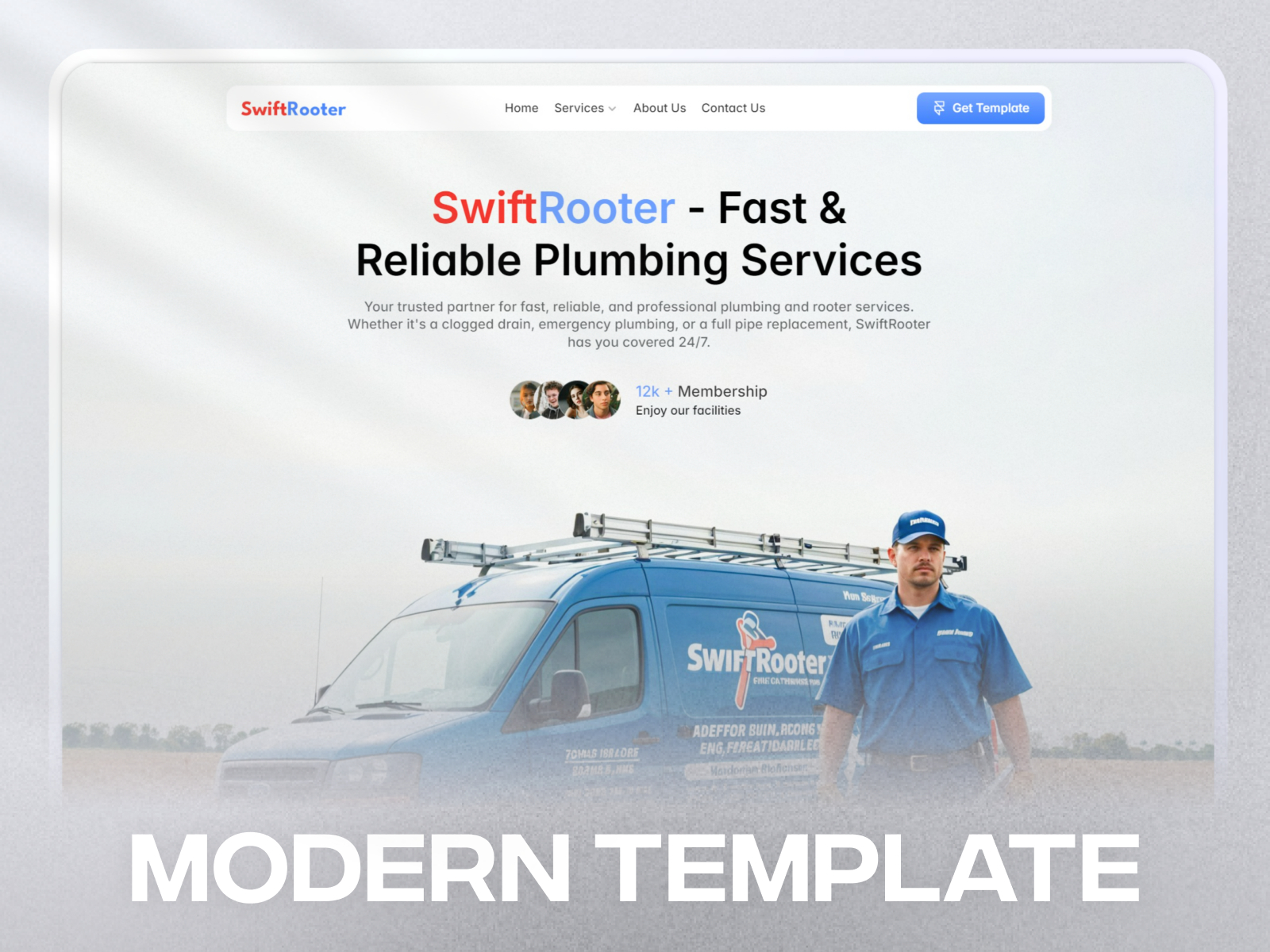 SwiftRooter: Responsive Business Website Template by Framer Geeks