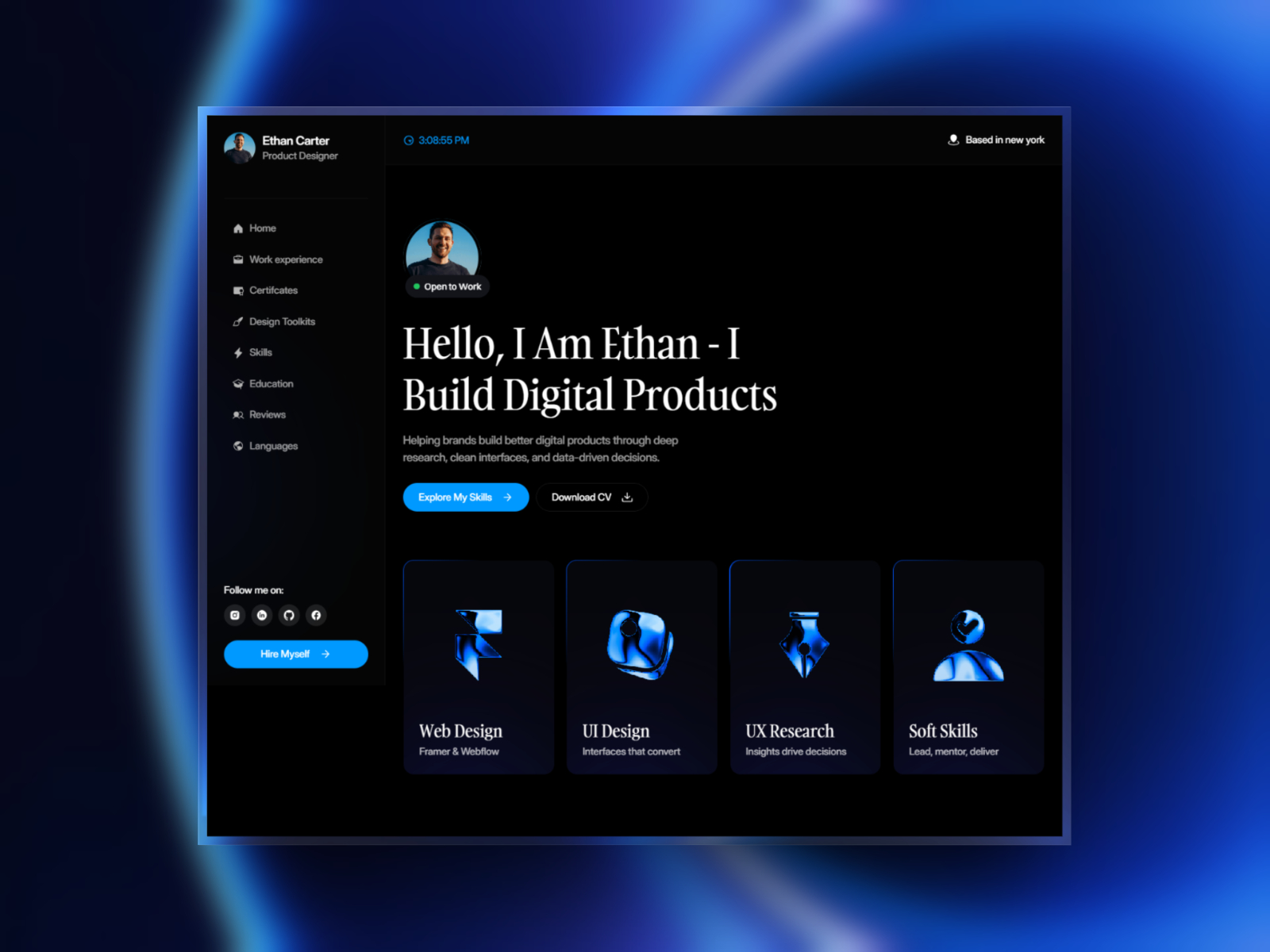 ResumeFlow: Free Portfolio Website Template by Freelancer Deven