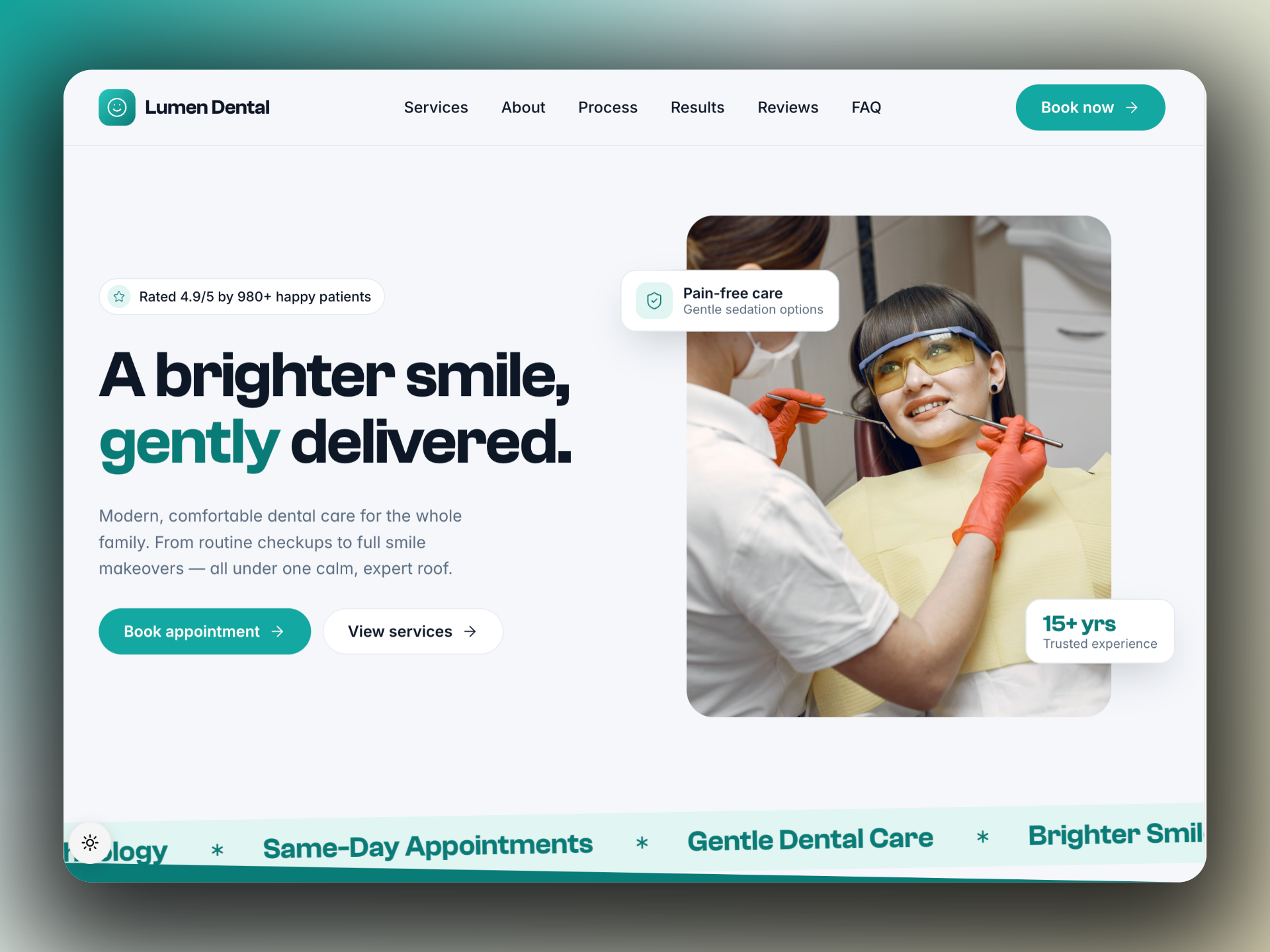 Lumen Dentist: Free Health Website Template by Freelancer Deven