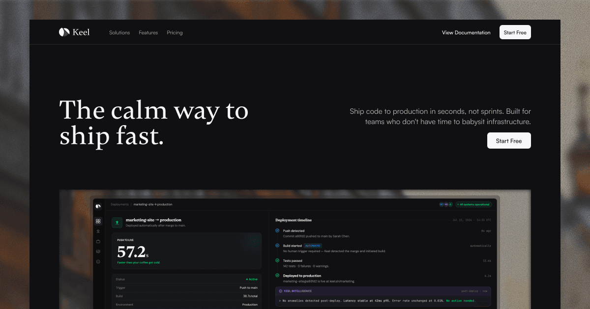 Keel — The Calm Way to Ship Fast