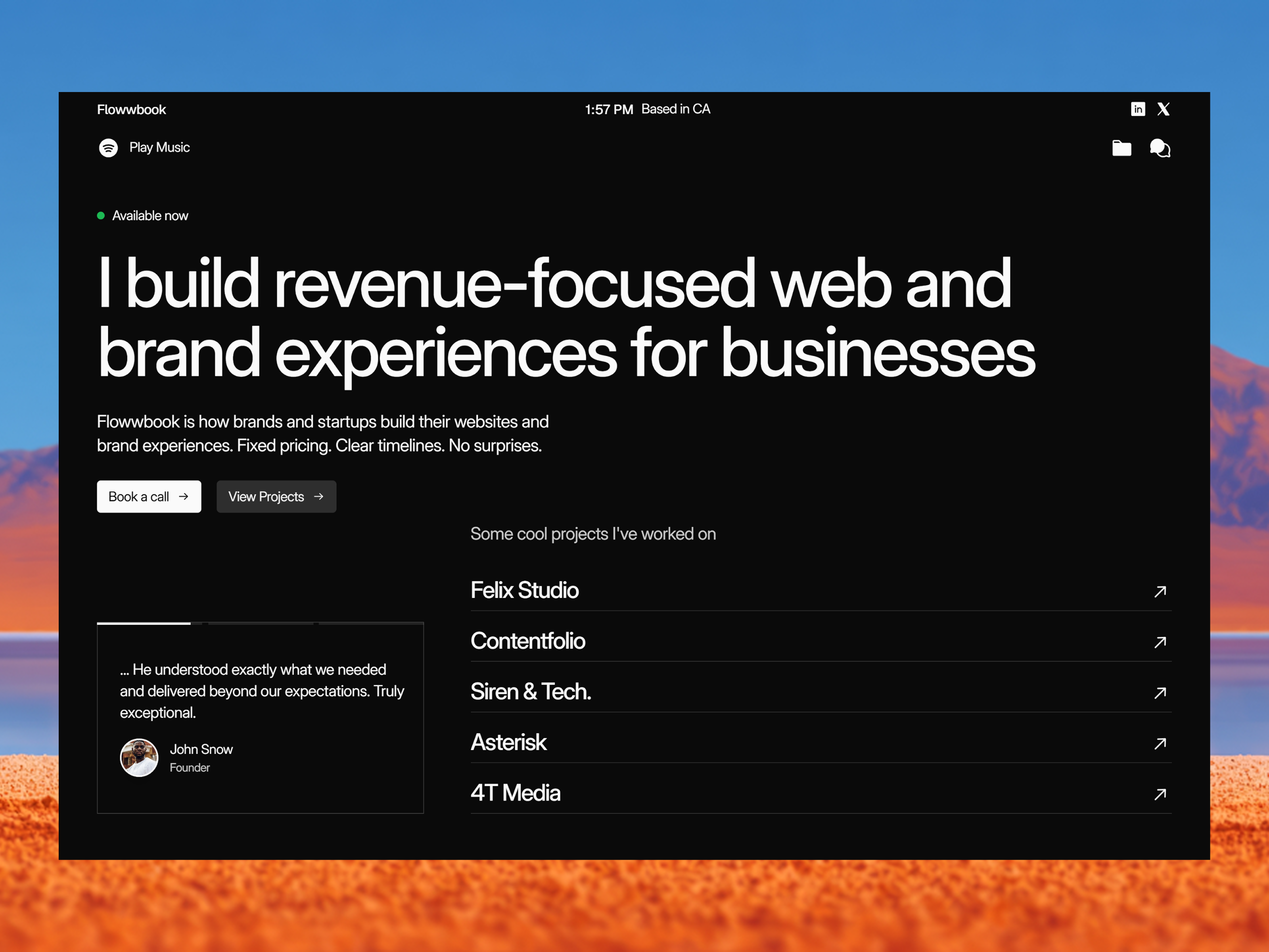 Flowwbook: Free Portfolio Website Template by Sarthak Verma