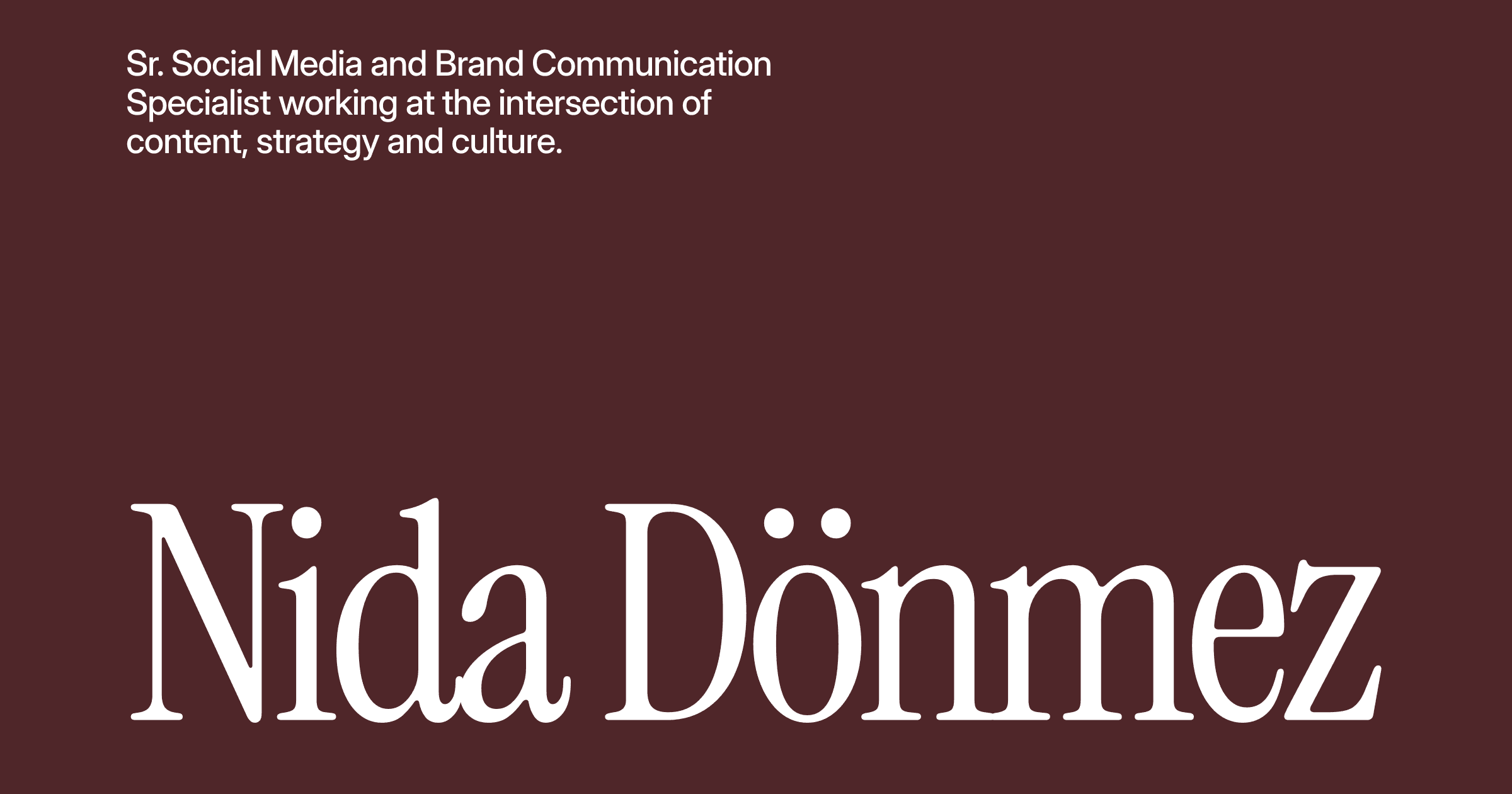 Nida Dönmez Portfolio