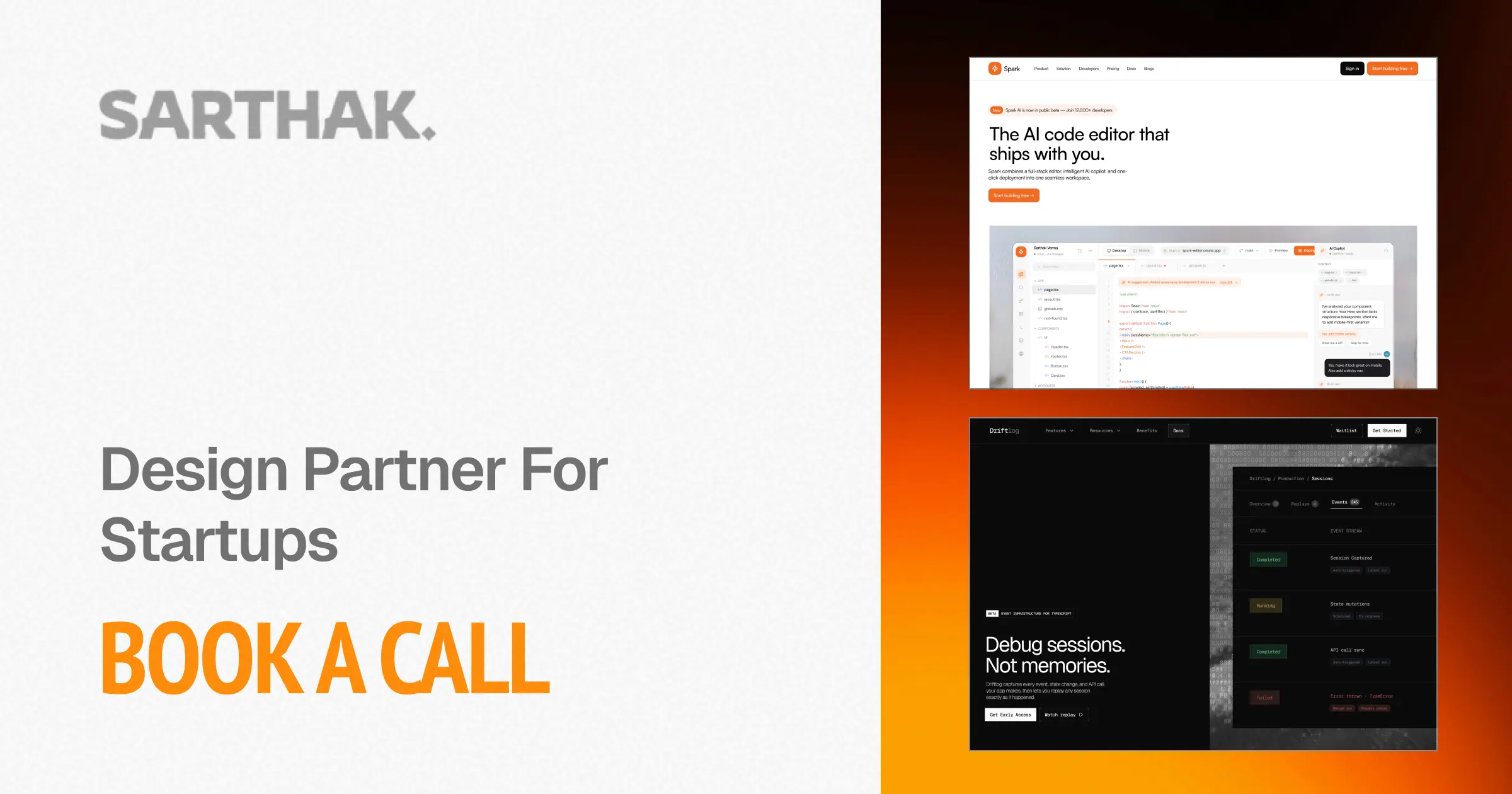 Sarthak | Websites & Product Design For Early Stage Startups