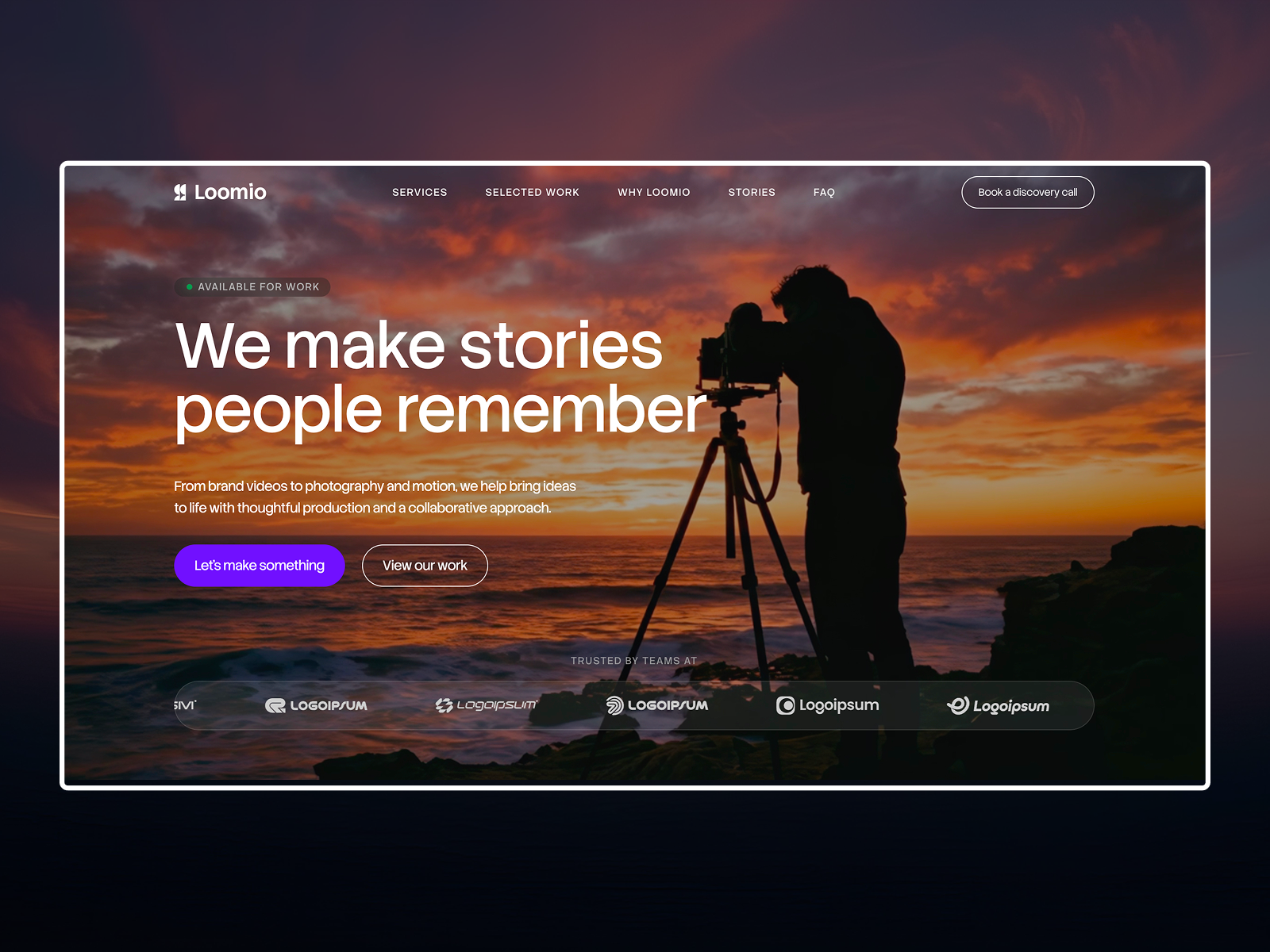 Loomio: Free Portfolio Website Template by Anastasia Kornieva