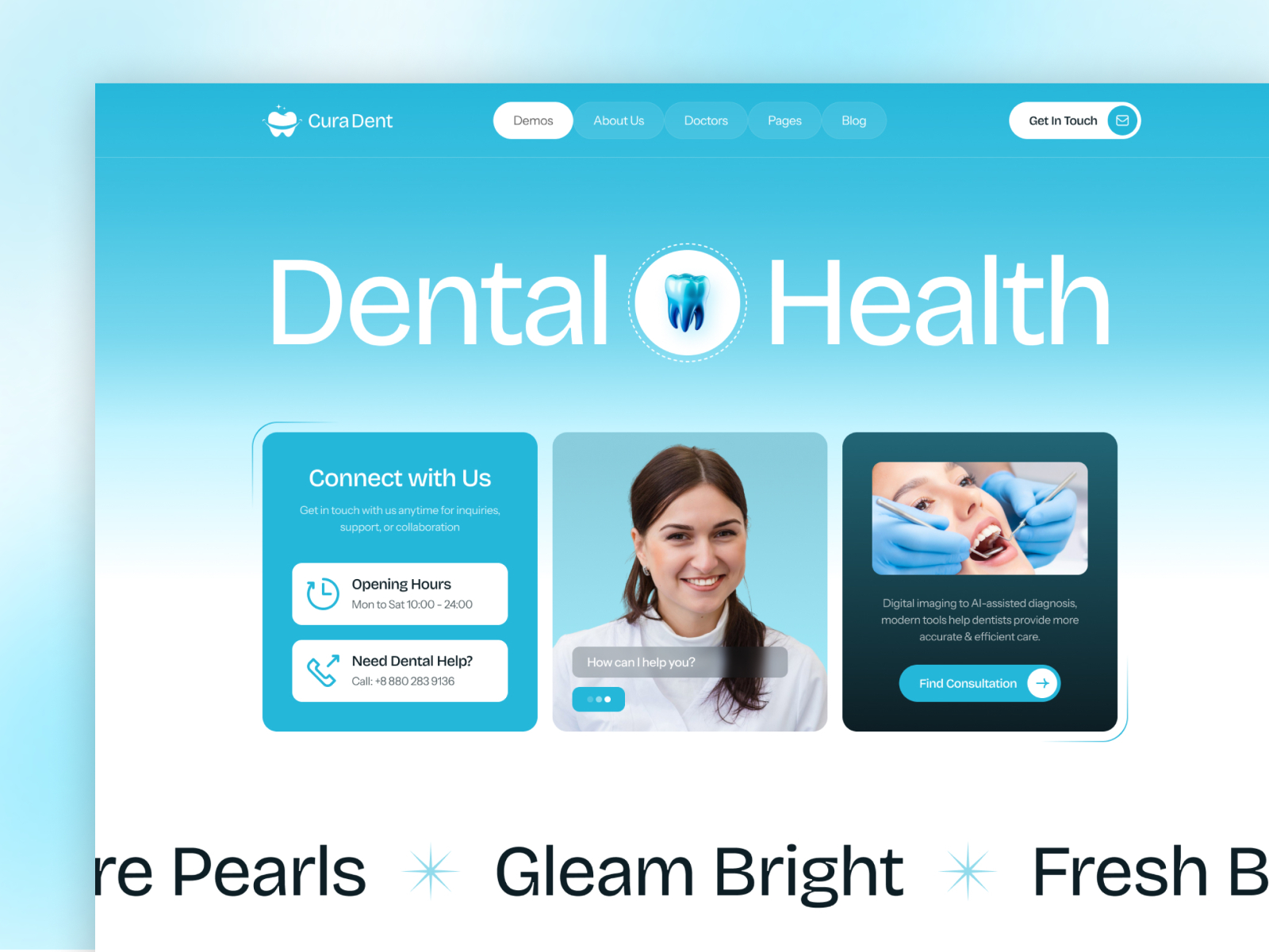 CuraDent: Responsive Health Website Template by Mezario