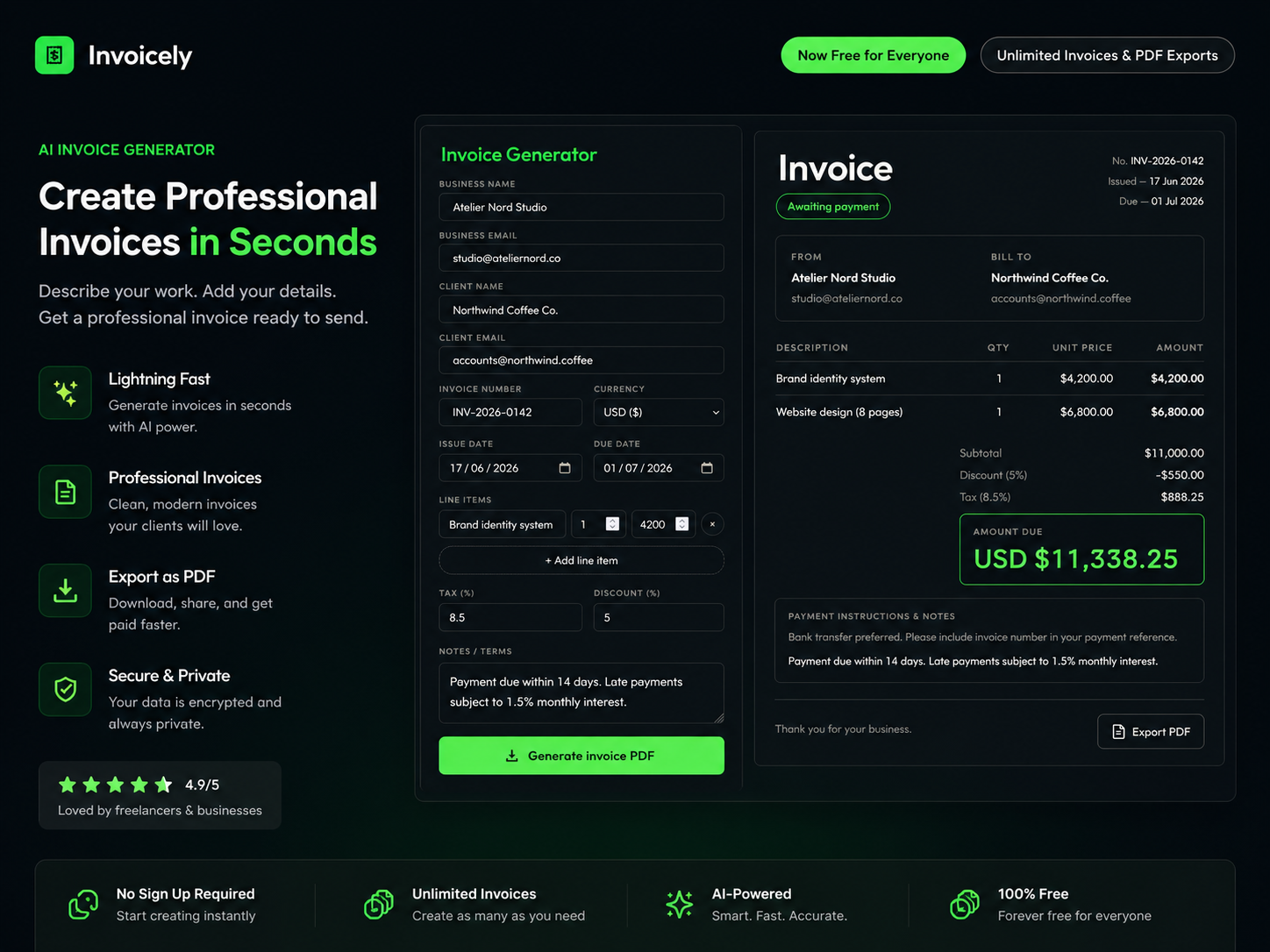 Invoicely – Entry – Framer Community