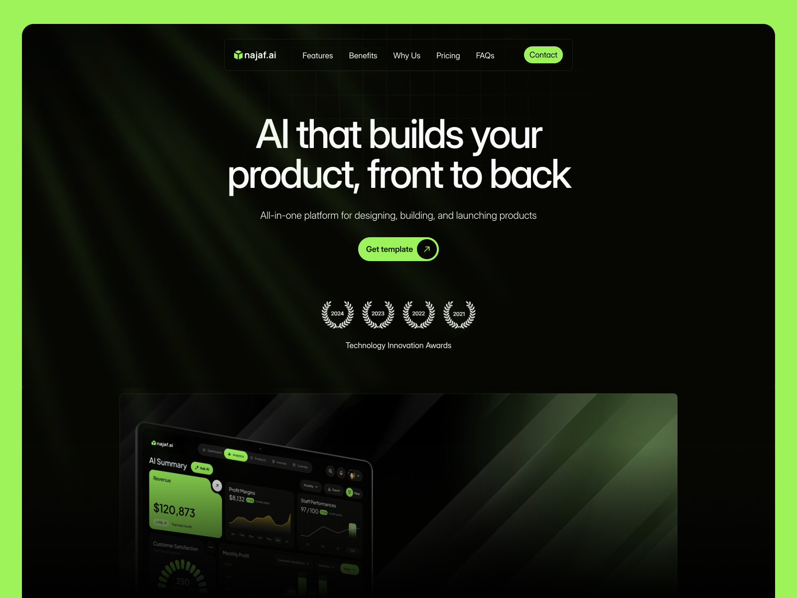 Najaf: Free AI Website Template by Shah Rukh Qureshi