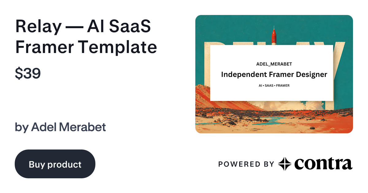 Relay — AI SaaS Framer Template by Adel Merabet
