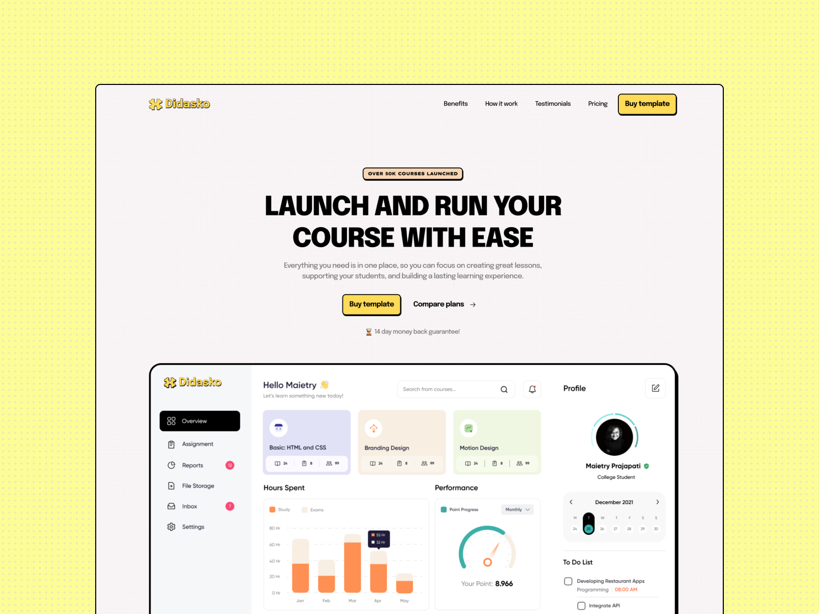 Didasko: Free SaaS Website Template by Domenico Griffo