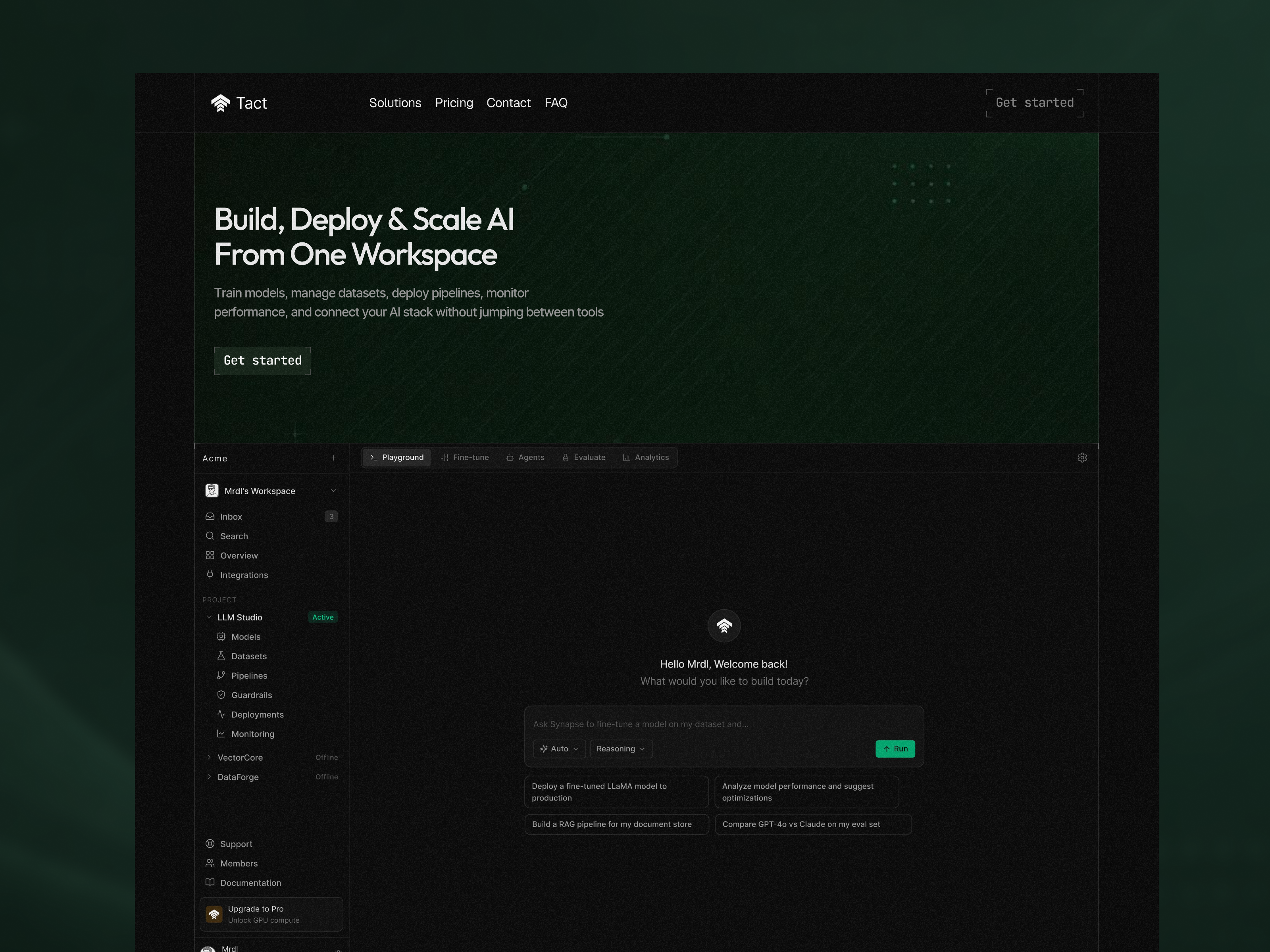 Tact: Responsive AI Website Template by Mridul Joshi