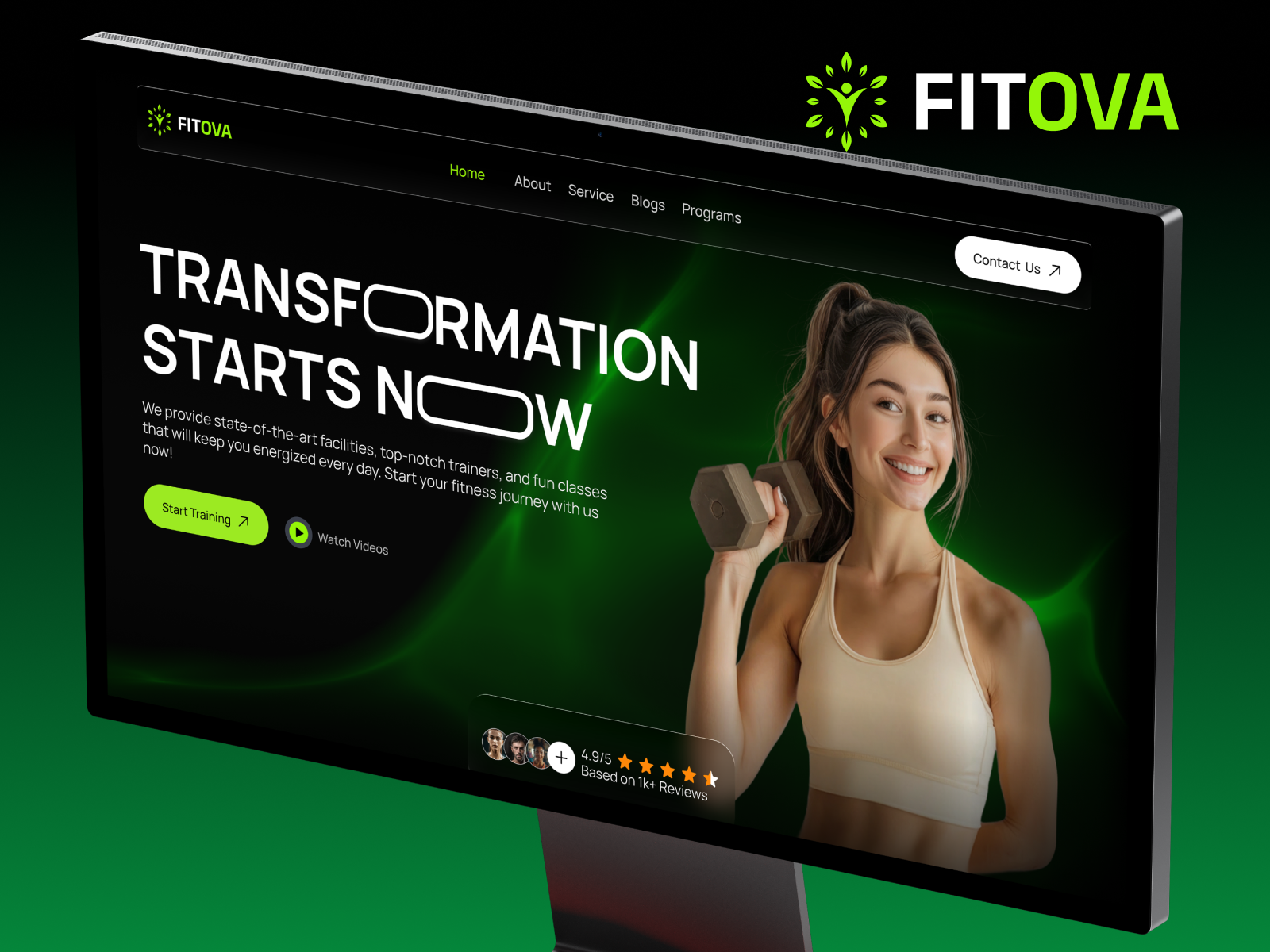 Fitova Fitness: Responsive Health Website Template by Oxlao Inc