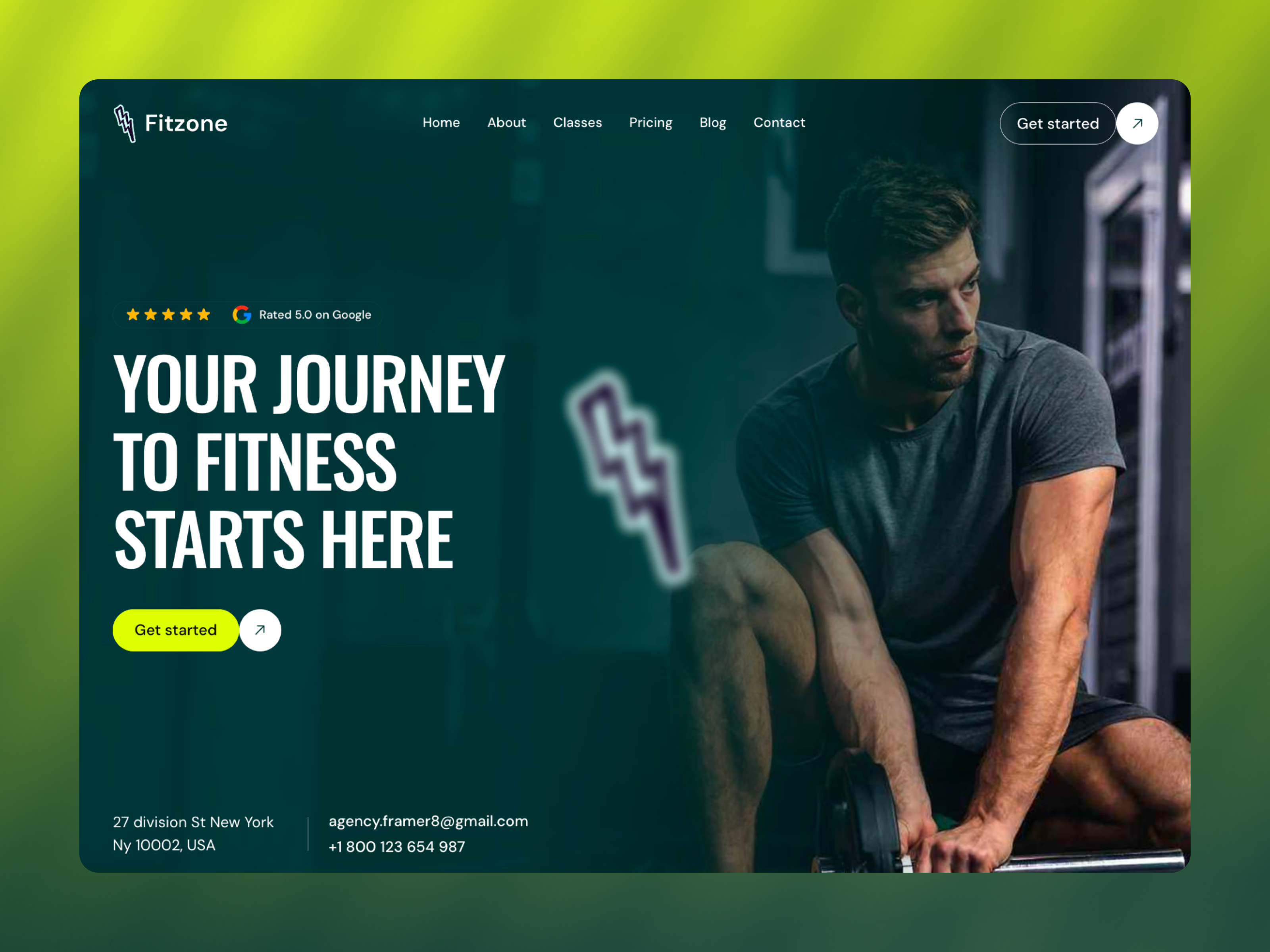 FitZone: Free Personal Website Template by Framer8