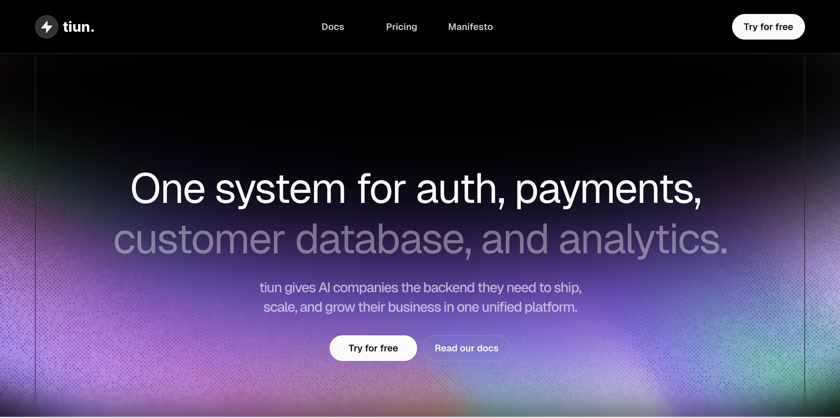 The backend for AI and SaaS companies | tiun.