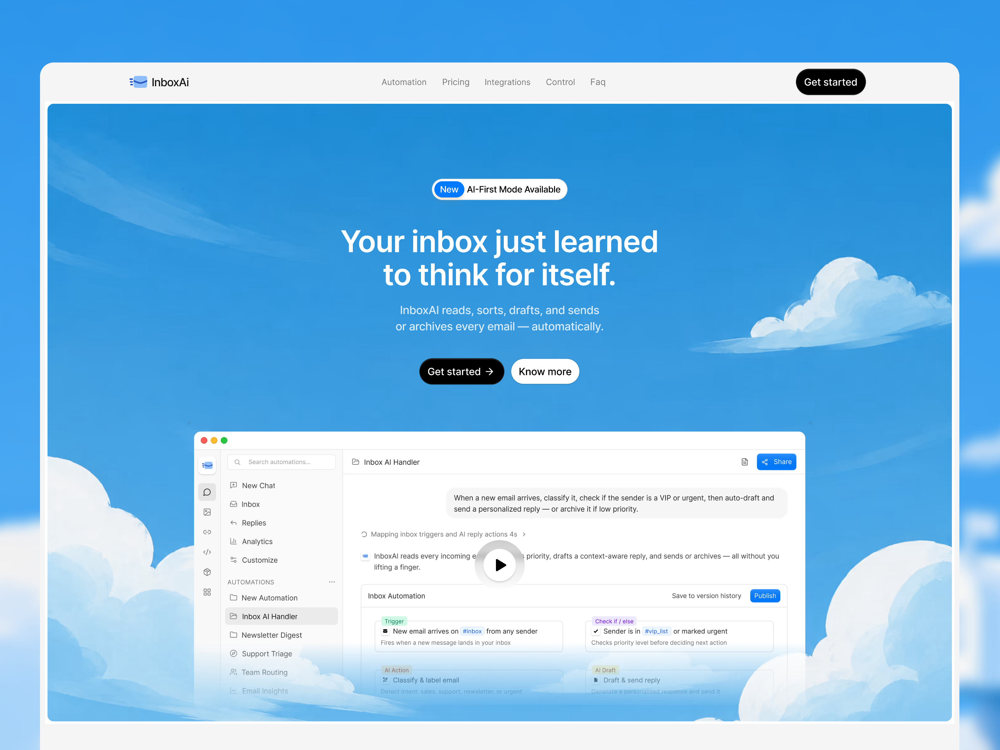 InboxAi: Responsive AI Website Template by Mridul Joshi