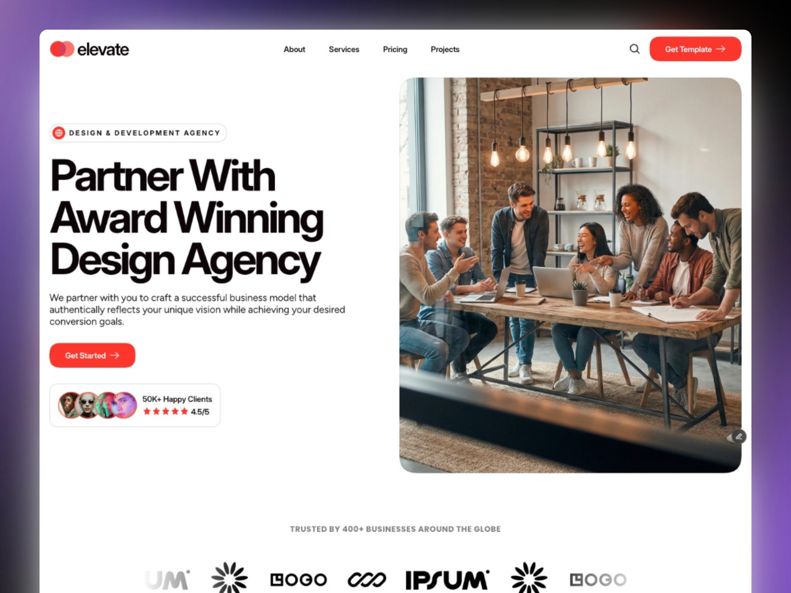 Elevate: Free Agency Website Template by Prashant Chamoli