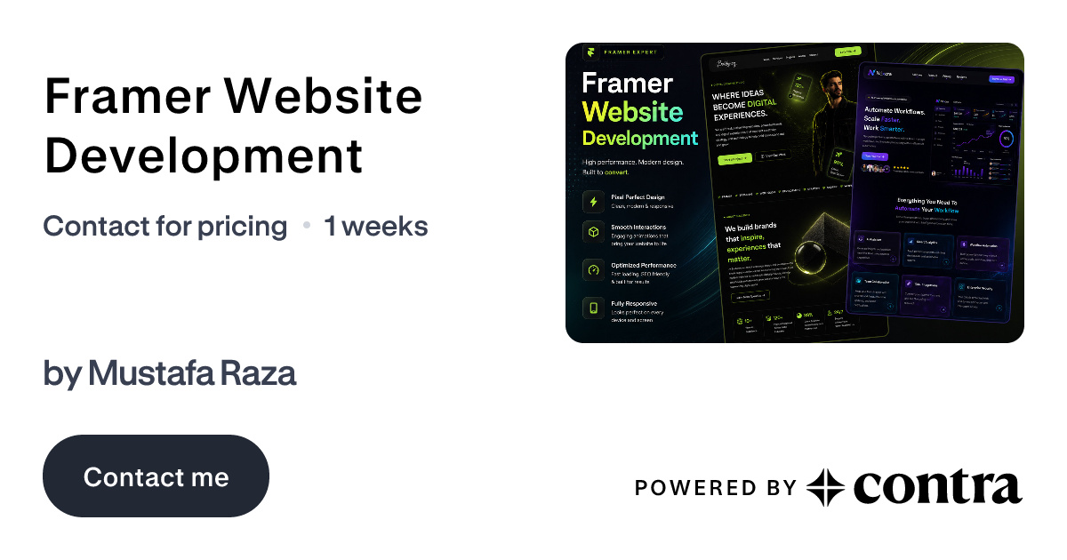 Framer Website Development by Mustafa Raza