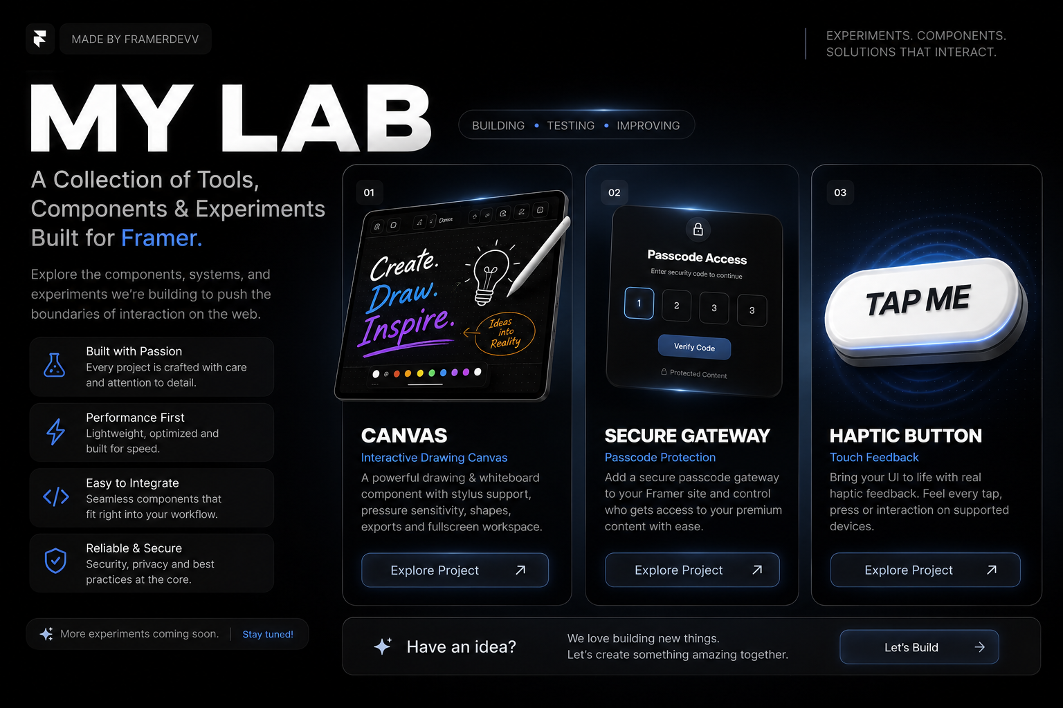 FRAMER DEVV | My Lab
