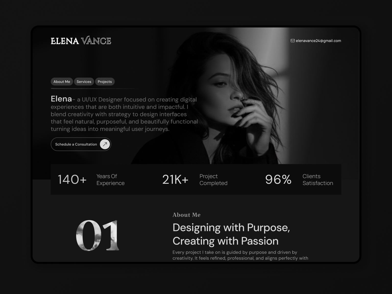 Elena Vance Portfoli: Responsive Portfolio Website Template by Oxlao…
