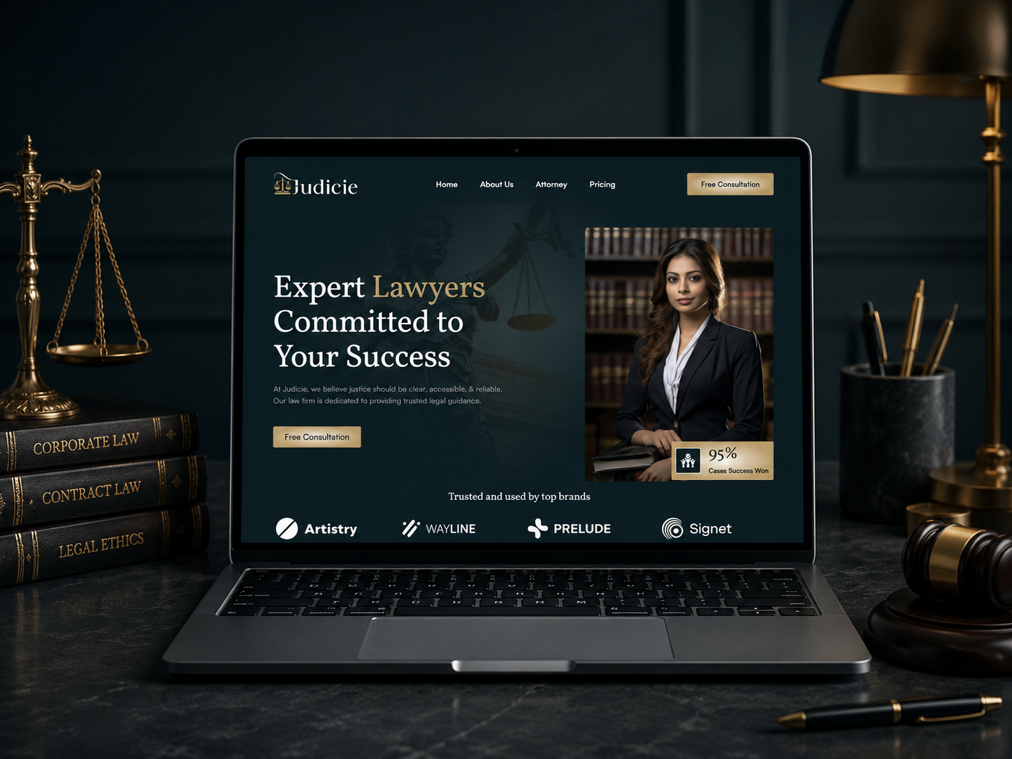 Judicie: Free Personal Website Template by Framerbucket