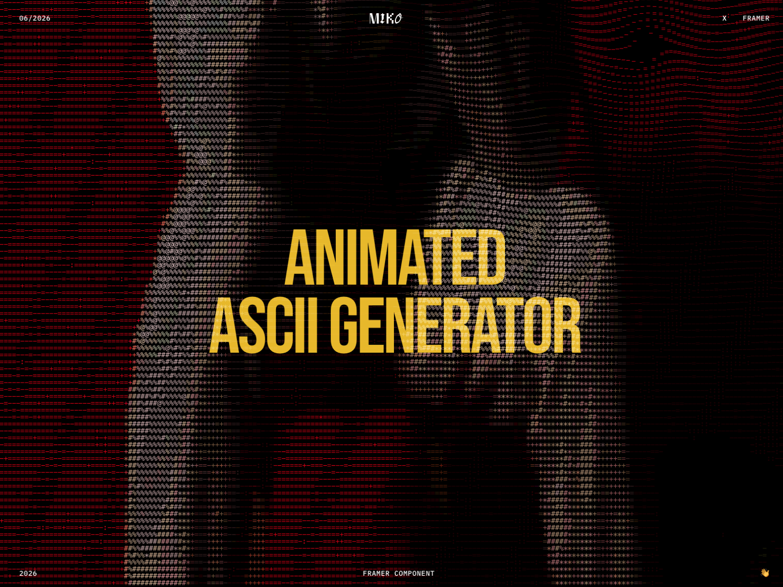 Animated ASCII BG: Premium Backgrounds Component by Mikołaj…