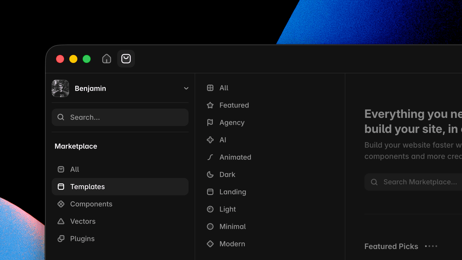 Framer Community Updates — Marketplace Navigation