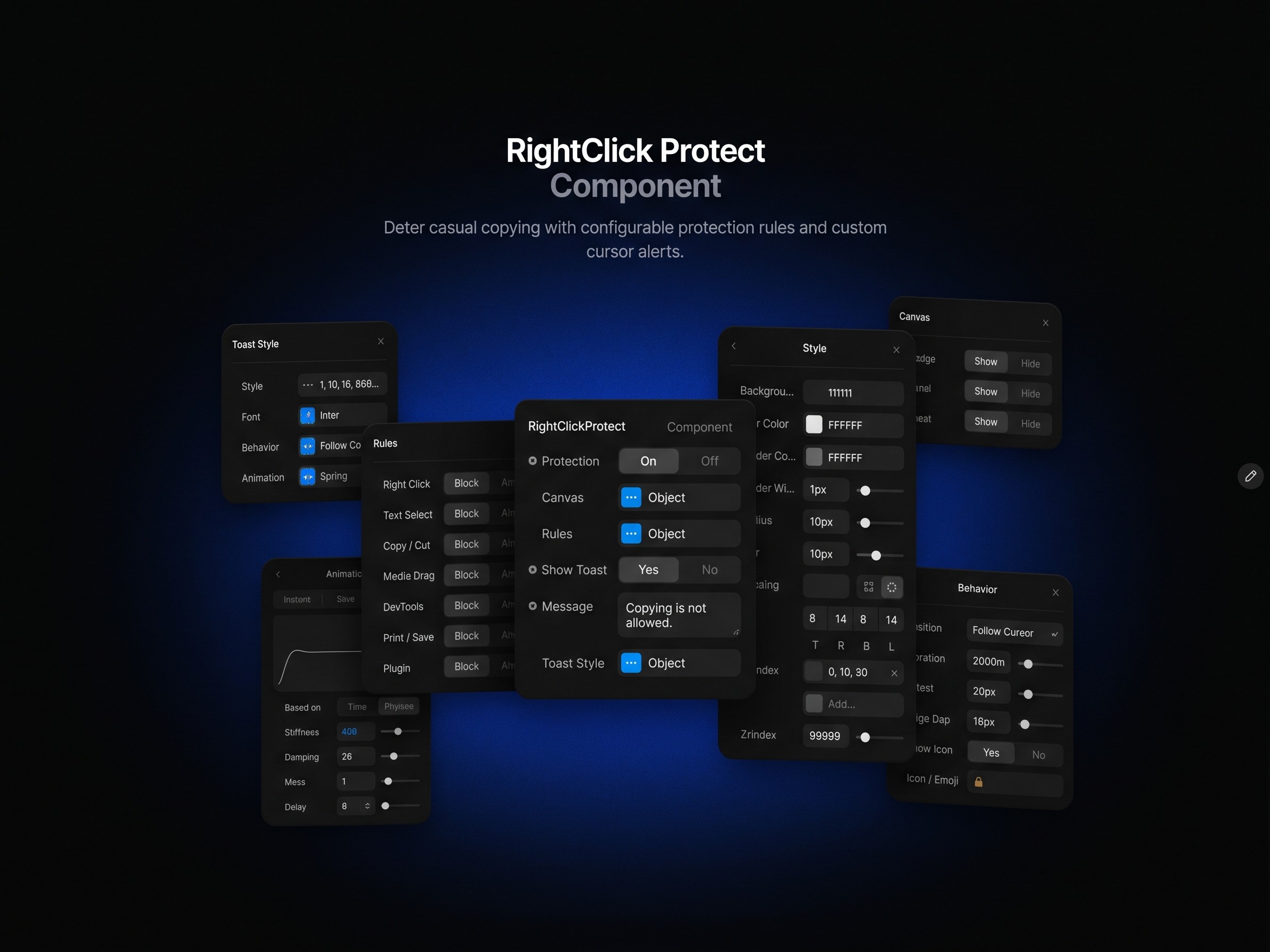 RightClick Protect — Framer Component